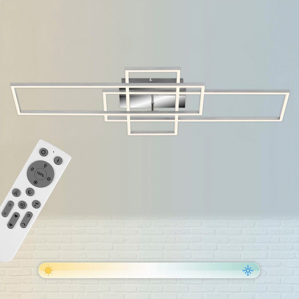 Briloner Leuchten Led-plafondlamp 3156018 FRAME Plafondlamp, 104x42x10 cm, chroom, 55W, woonkamer, slaapkamer, keuken