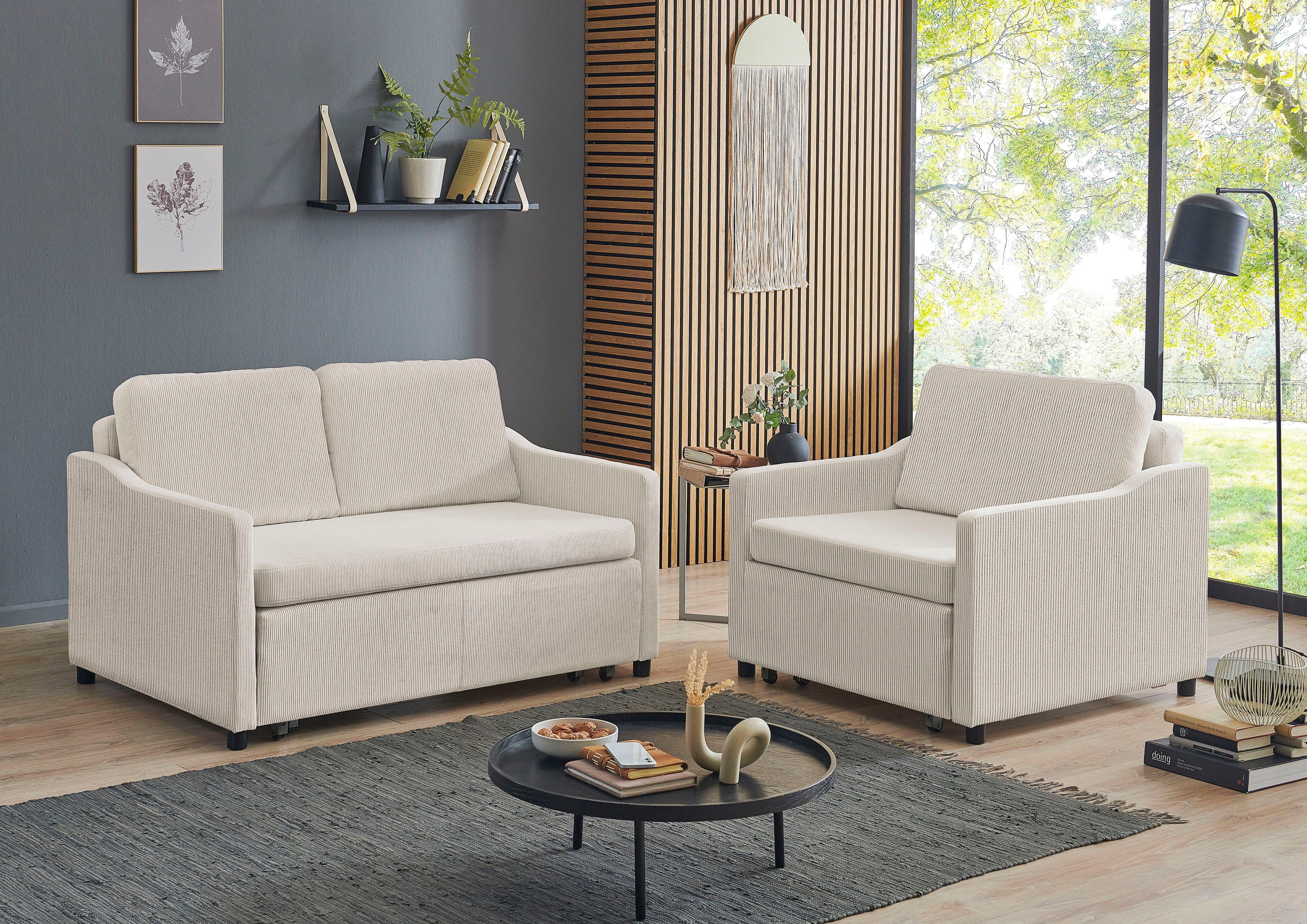 ATLANTIC home collection XXL-fauteuil Anella met cordbekleding, met slaapfunctie, vrij plaatsbaar