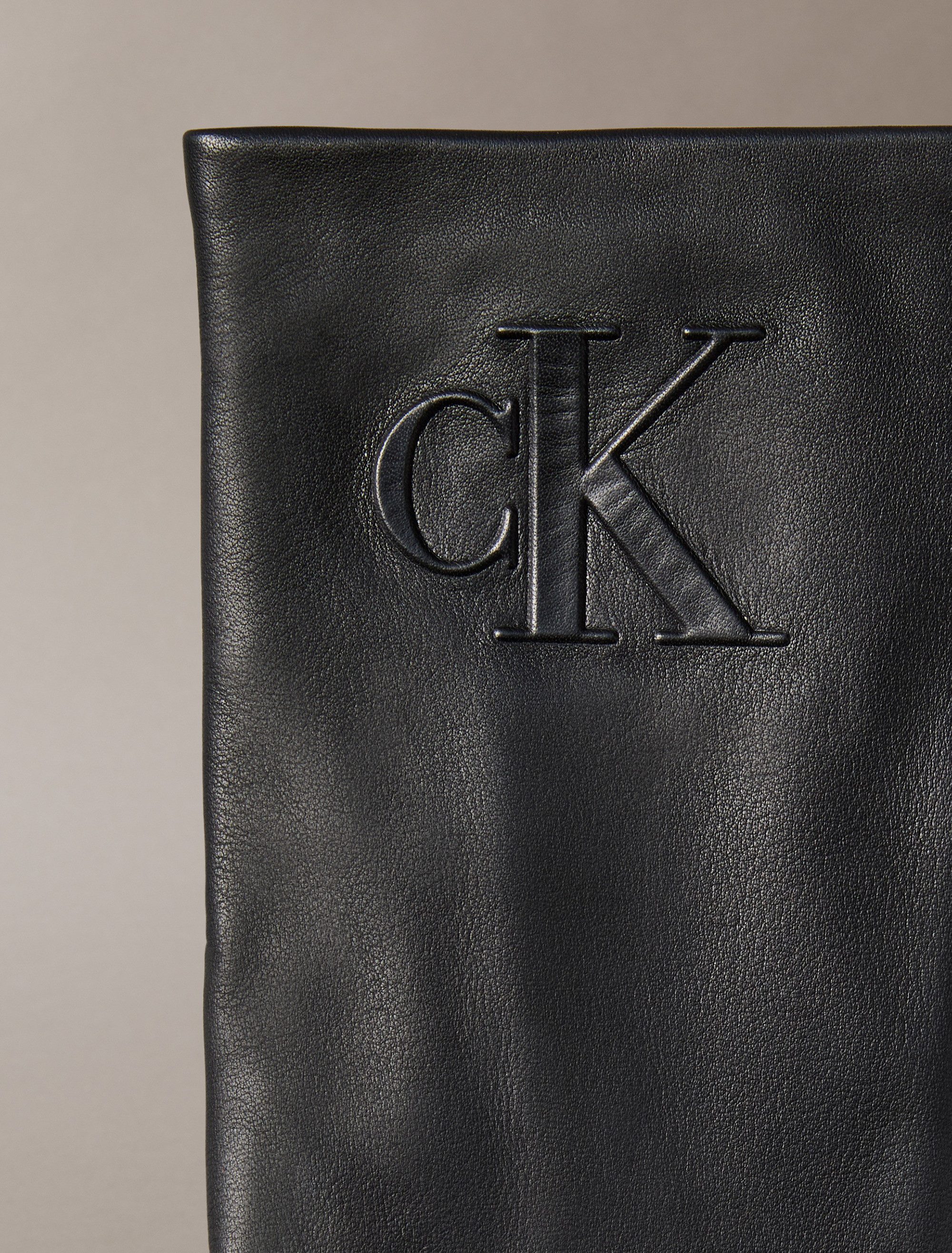 Calvin Klein Leren handschoenen RAISED CK LEATHER GLOVE