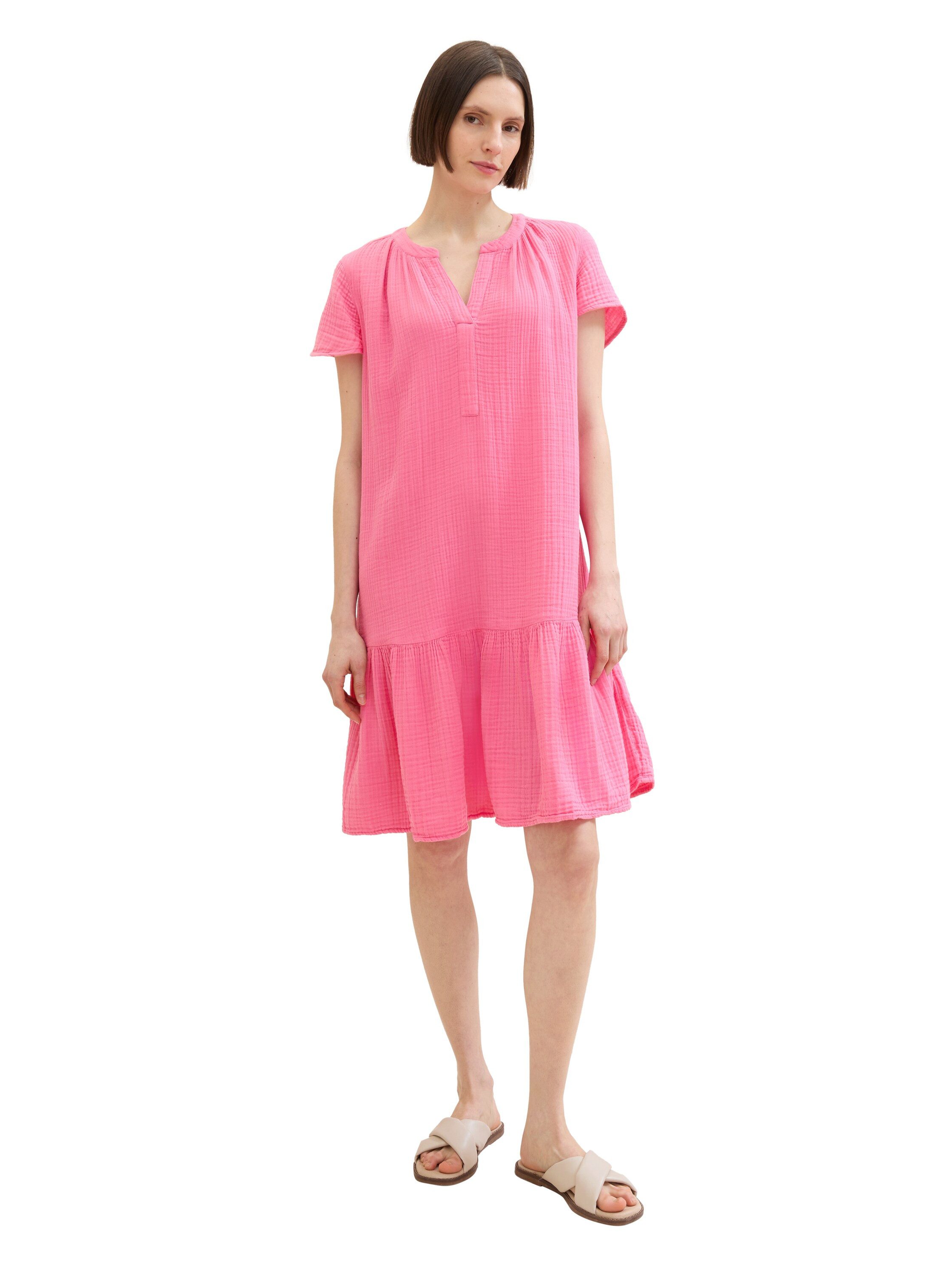 Tom Tailor Mini-jurk met lichte rimpeling - in crinkle-look