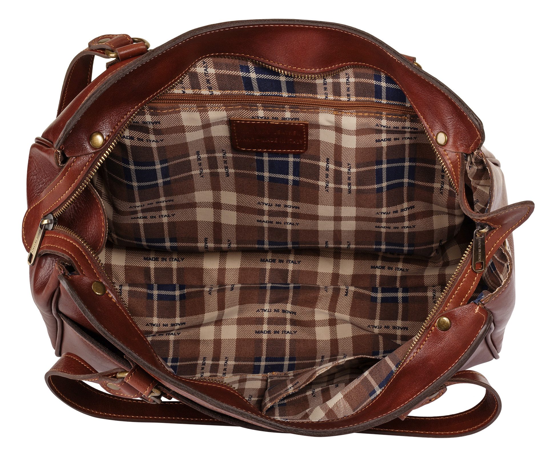 Piké Shopper echt leer, made in italy