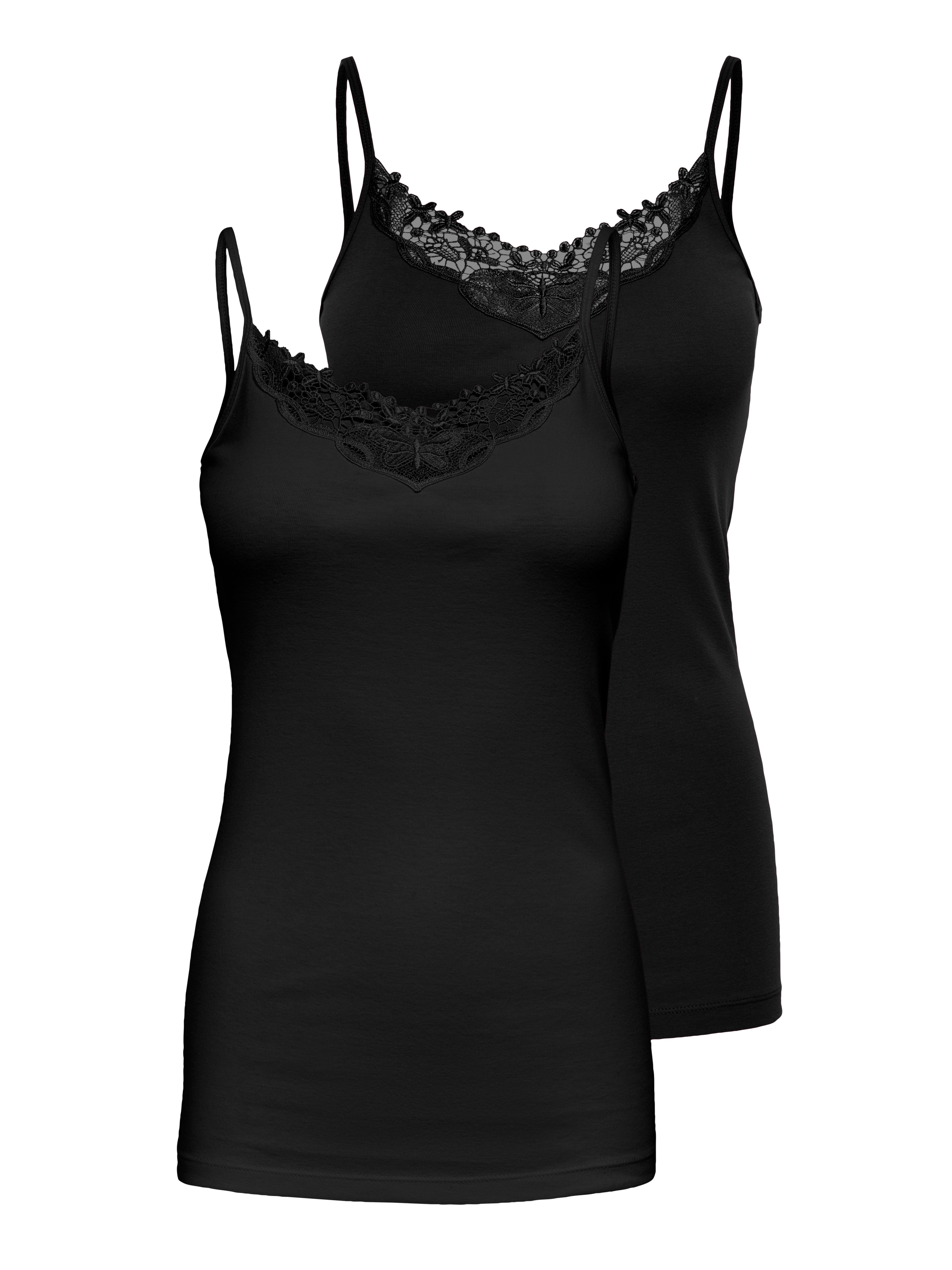 Only Lange top ONLLULU LACE SINGLET 2PACK CS JRS (set, 2-delig)