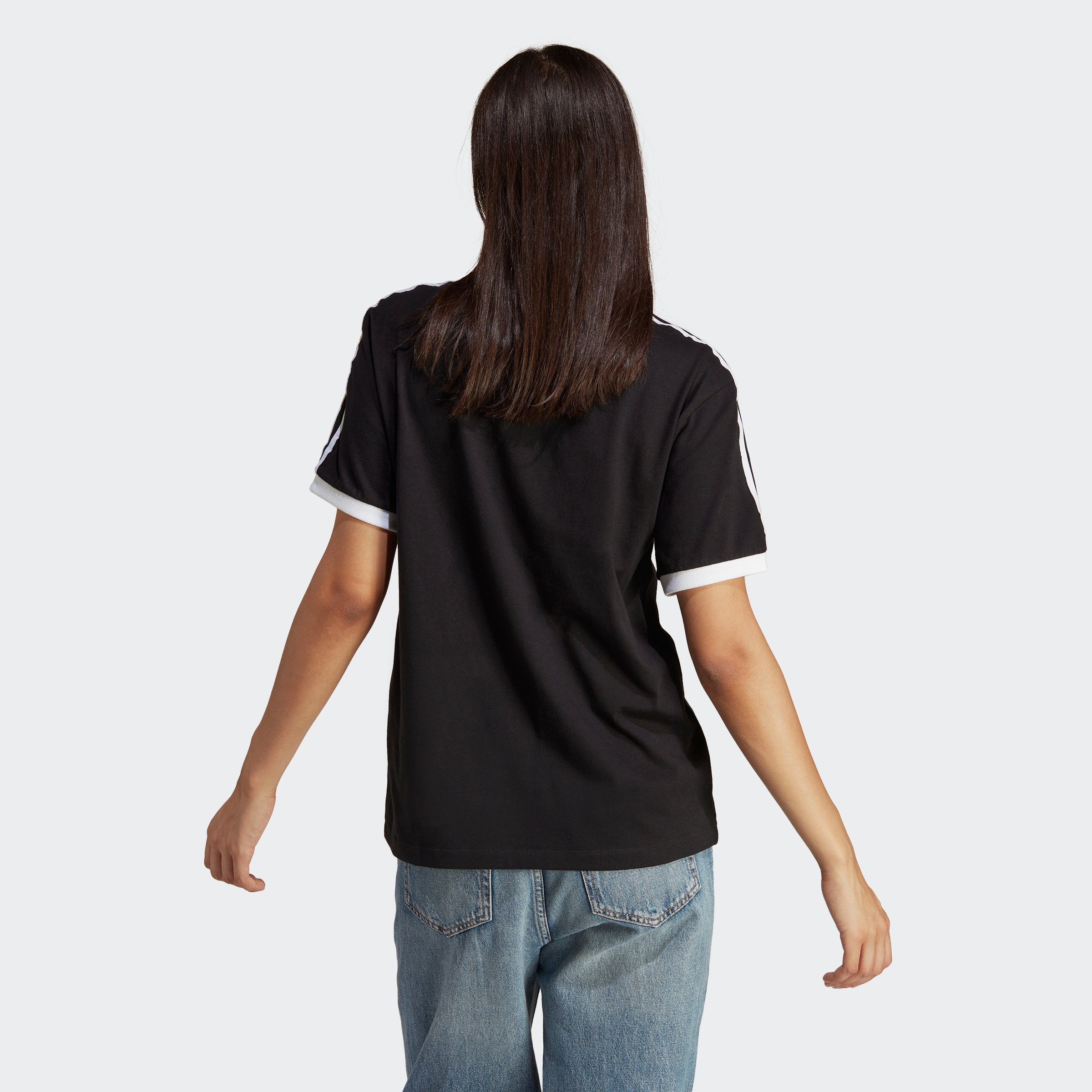 adidas originals t-shirt adicolor classics 3-stripes zwart