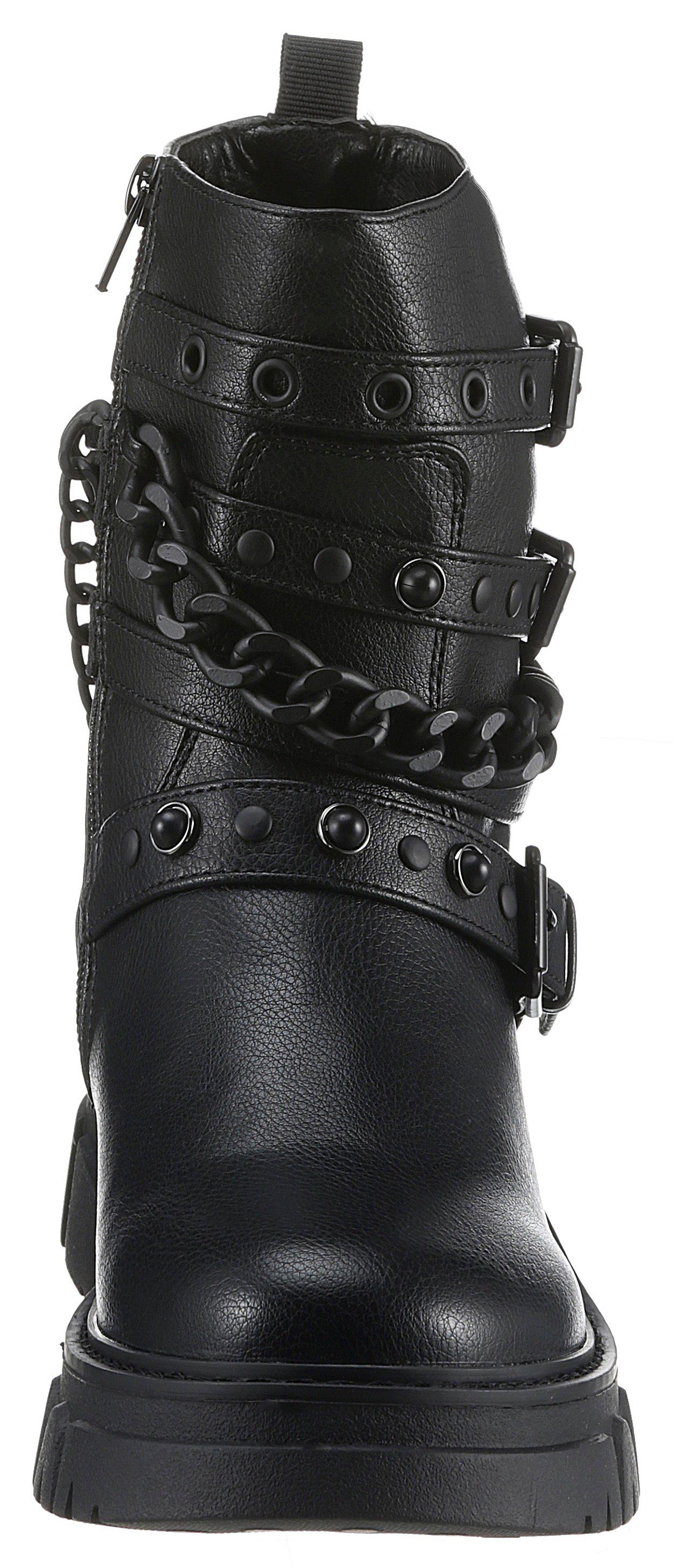 Dockers by Gerli Bikerboots met modieuze decoratieve ketting en nagels