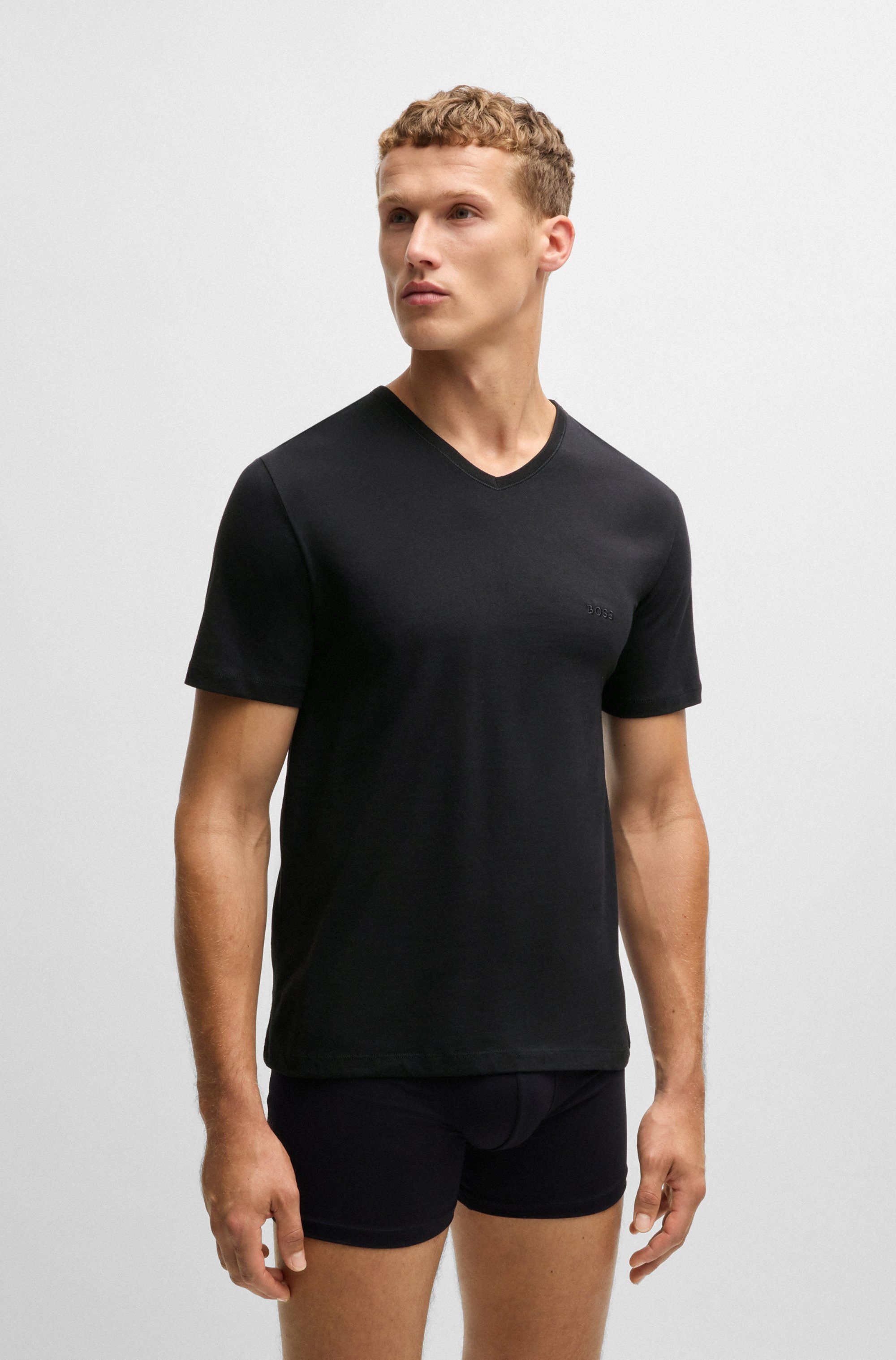 BOSS Shirt met V-hals T-shirt VN 3P Co (set)