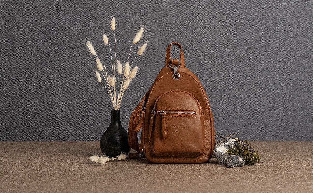 Samantha Look Rugzak echt leer, made in italy