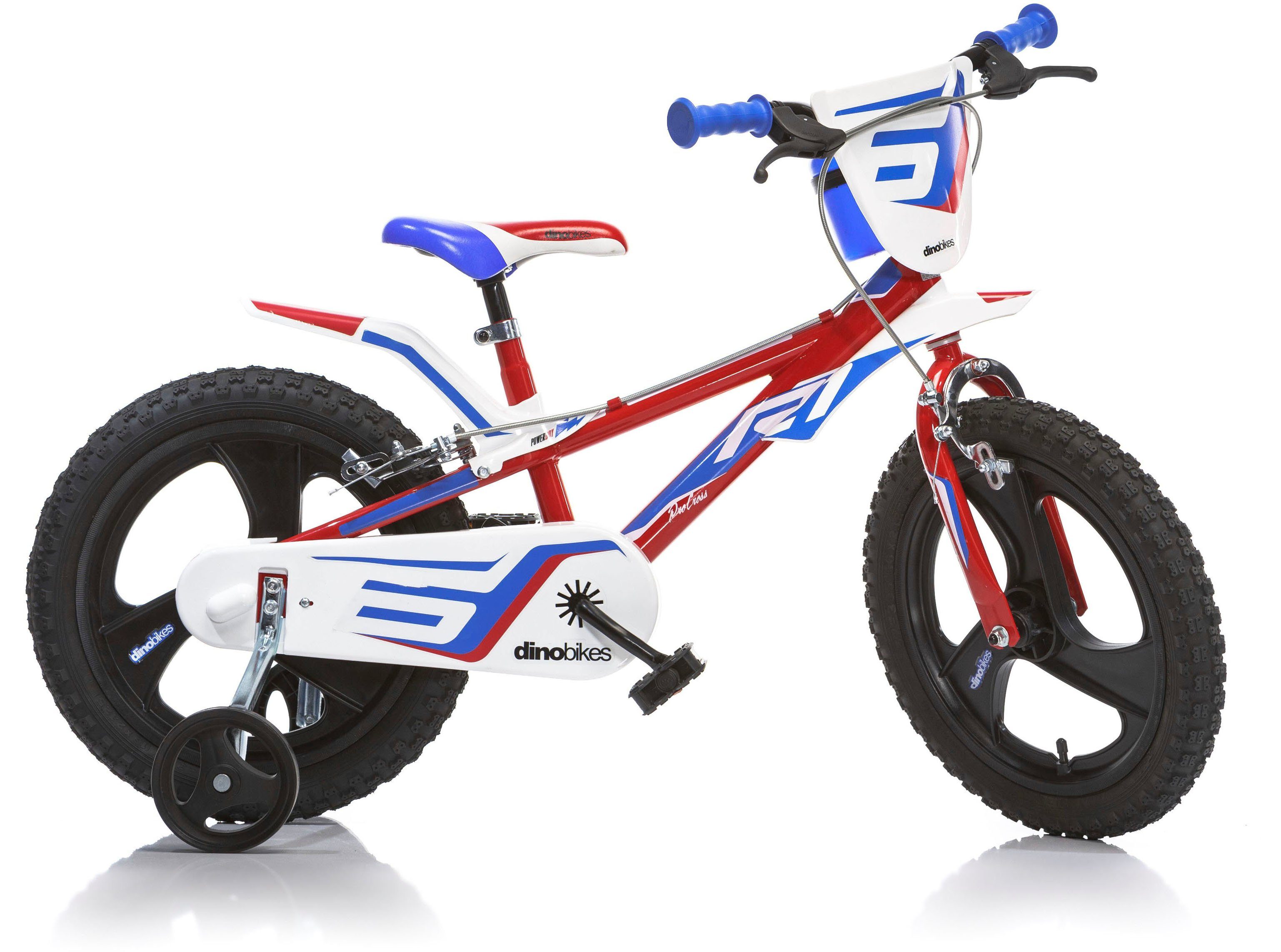 Dino Kinderfiets Mountainbike met zijwieltjes, klep en coole spatborden