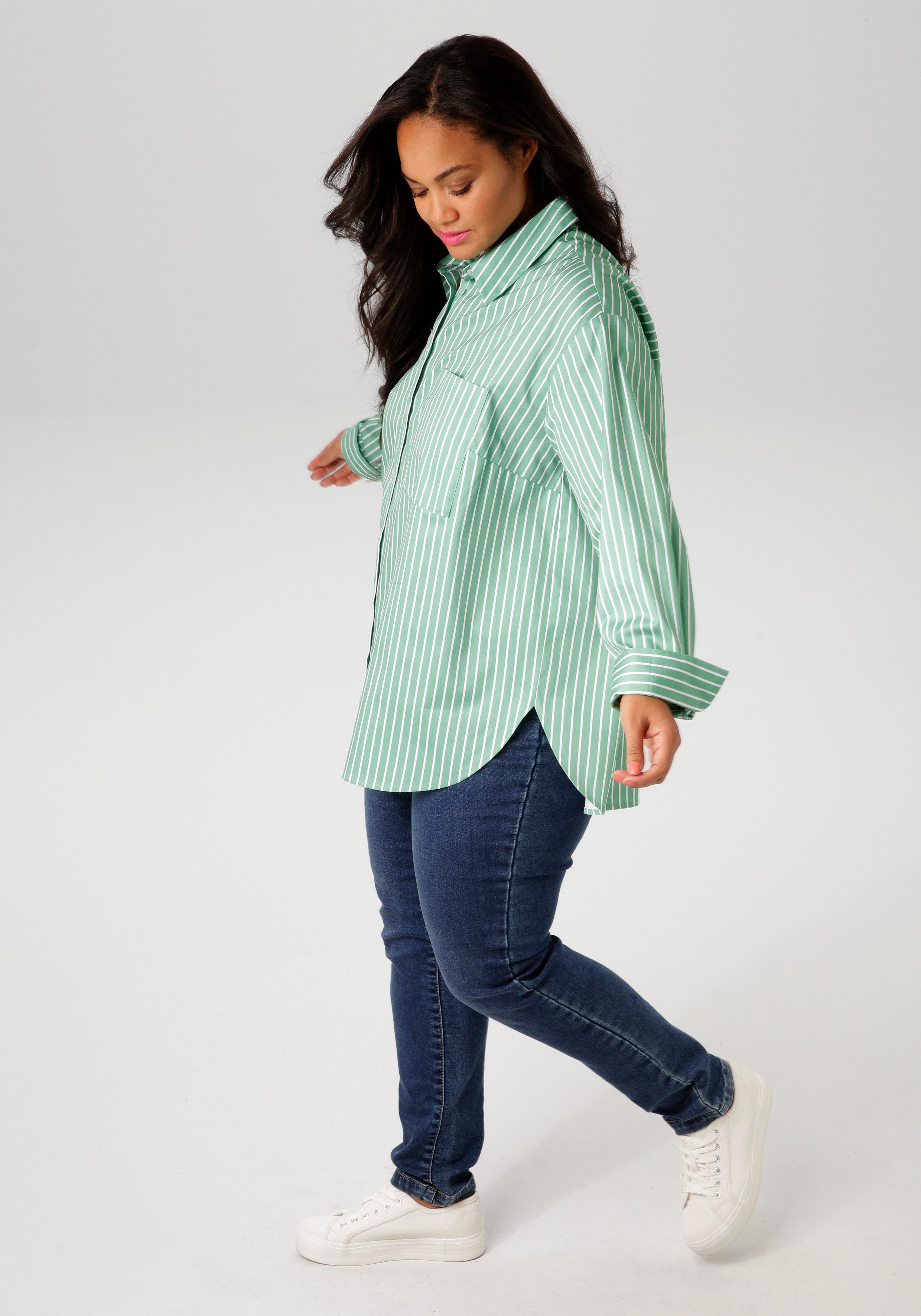 Aniston PLUS Overhemdblouse in 2 verschillende streepdesigns - nieuwe collectie