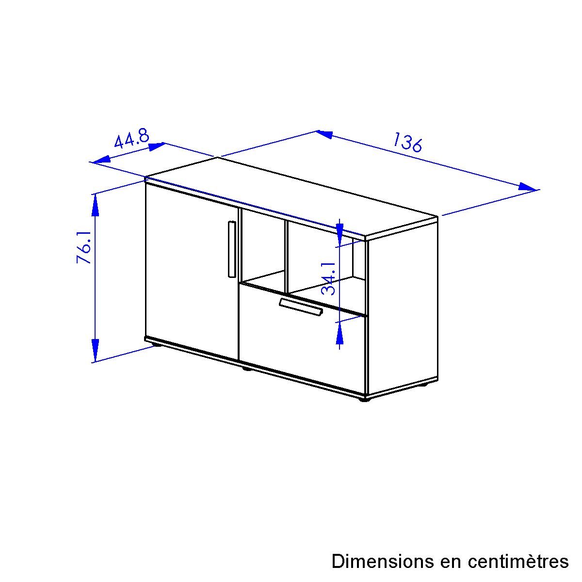 Gami Kast ARCADE 1 lade voor inrichting voor hangmappen, archiefkast