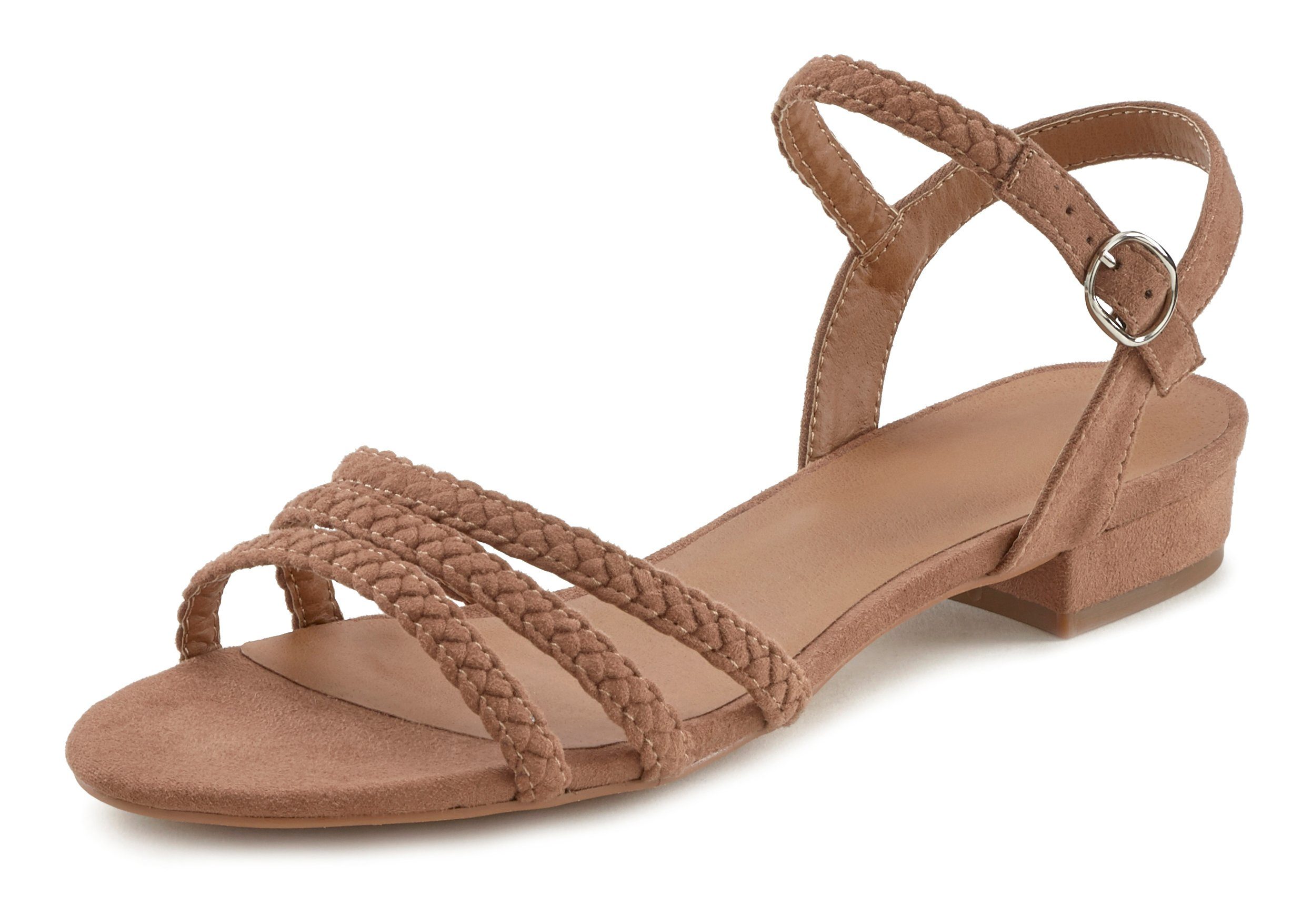 Lascana Sandalen Sandalette, zomerschoen met gevlochten bandjes VEGAN