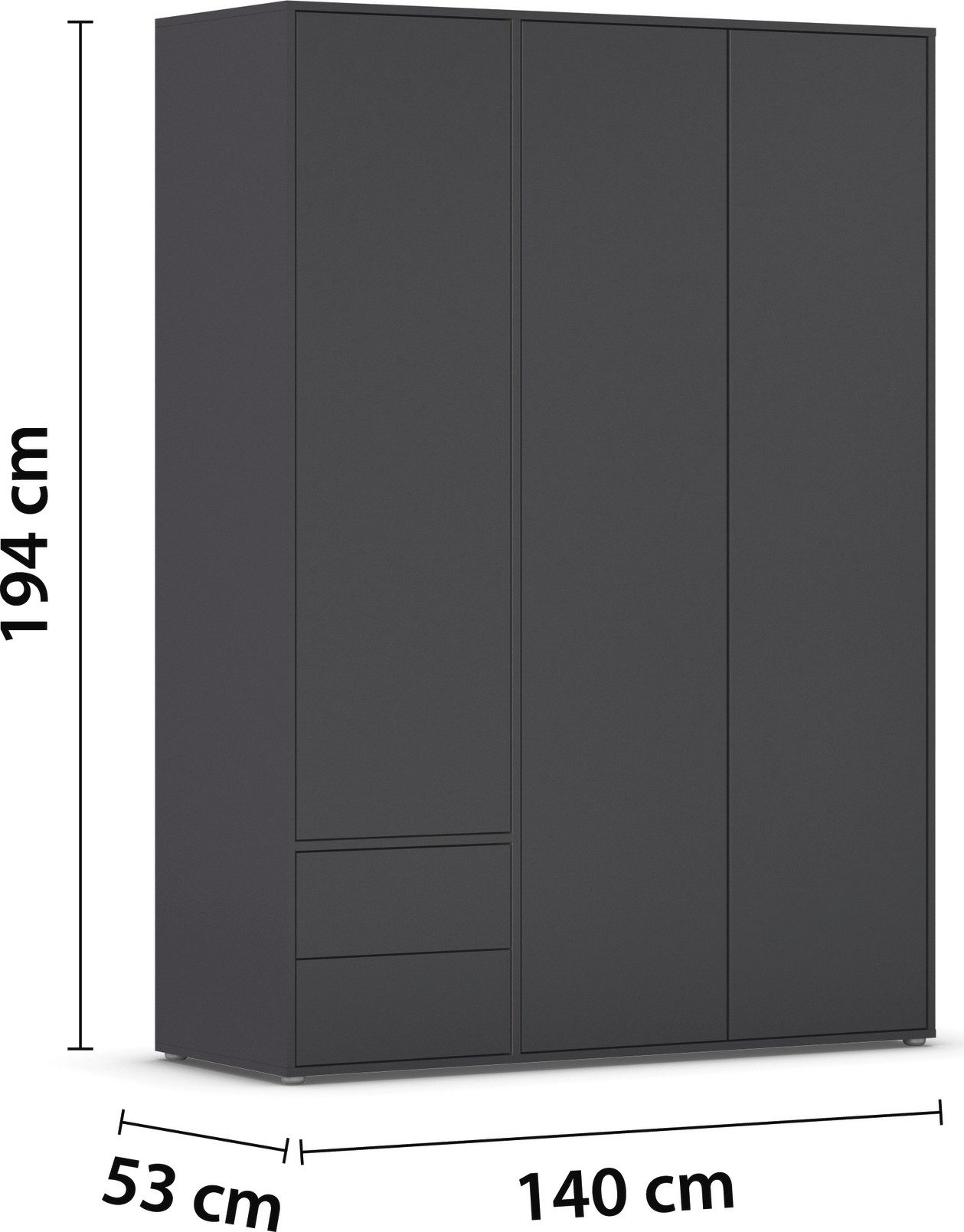 rauch Draaideurkast Kledingkast Kast Garderobe Wasmand NABILA veel Opbergruimte met 2 lades en push-to-open functie topseller made in germany