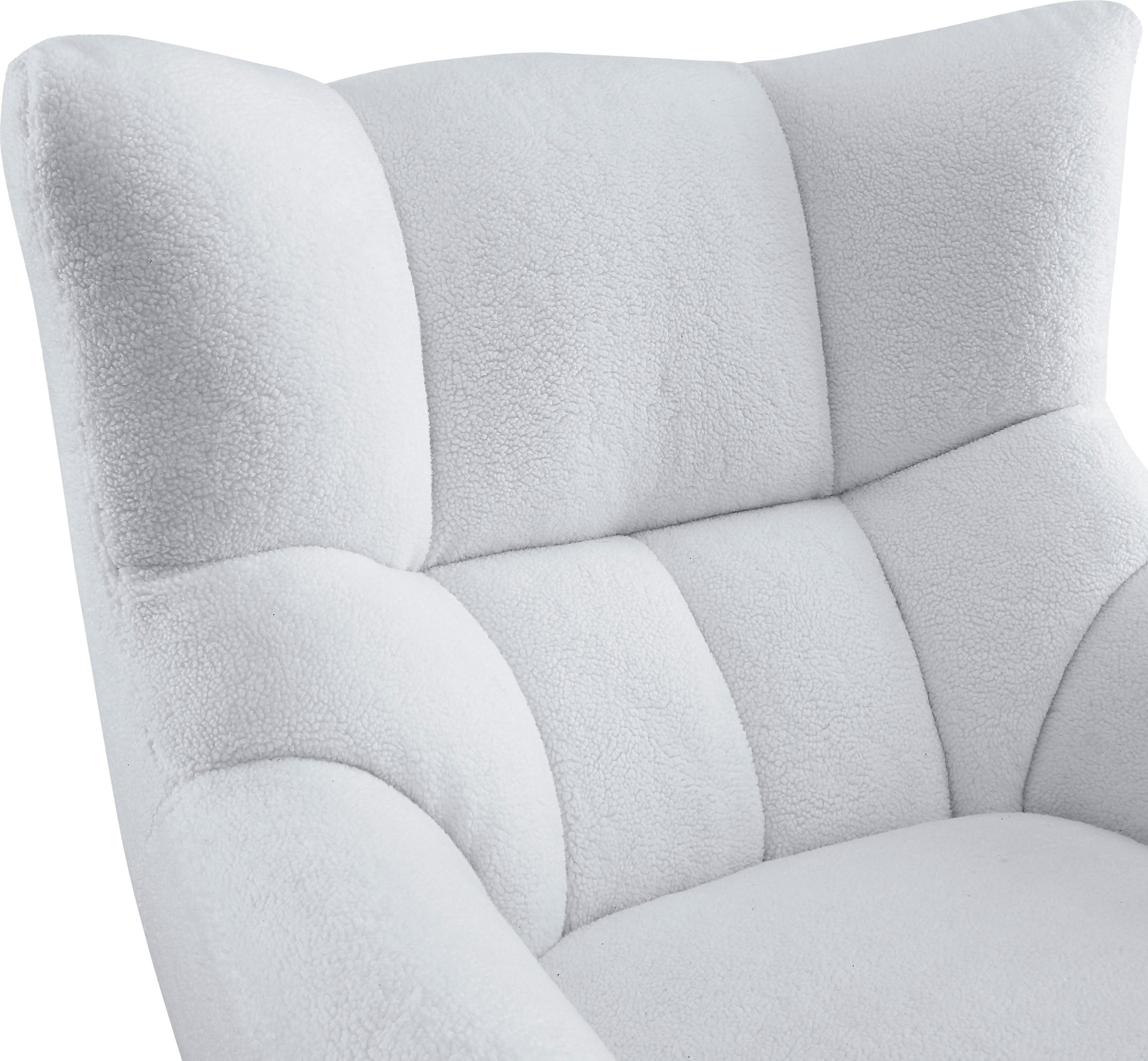 ATLANTIC home collection Fauteuil Shawn met binnenvering, trendy bekleding met teddy-look