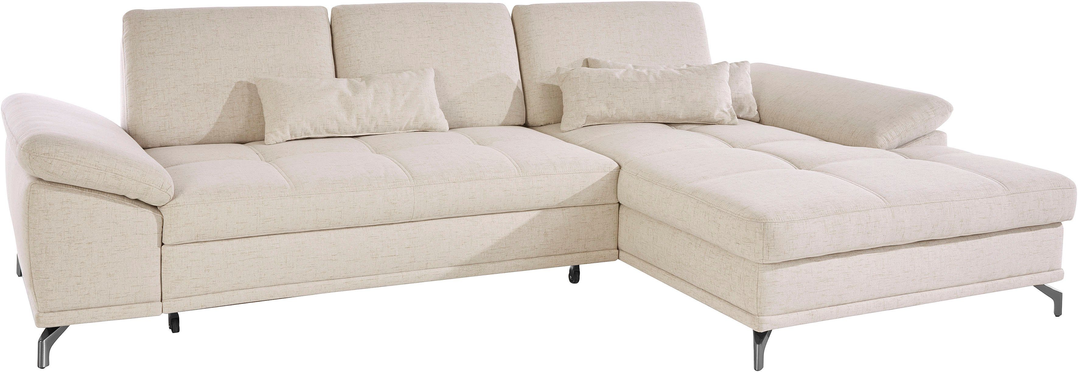 Places of Style Hoekbank Costello L-vorm, met zitdiepteverstelling, armleuningverstelling en
