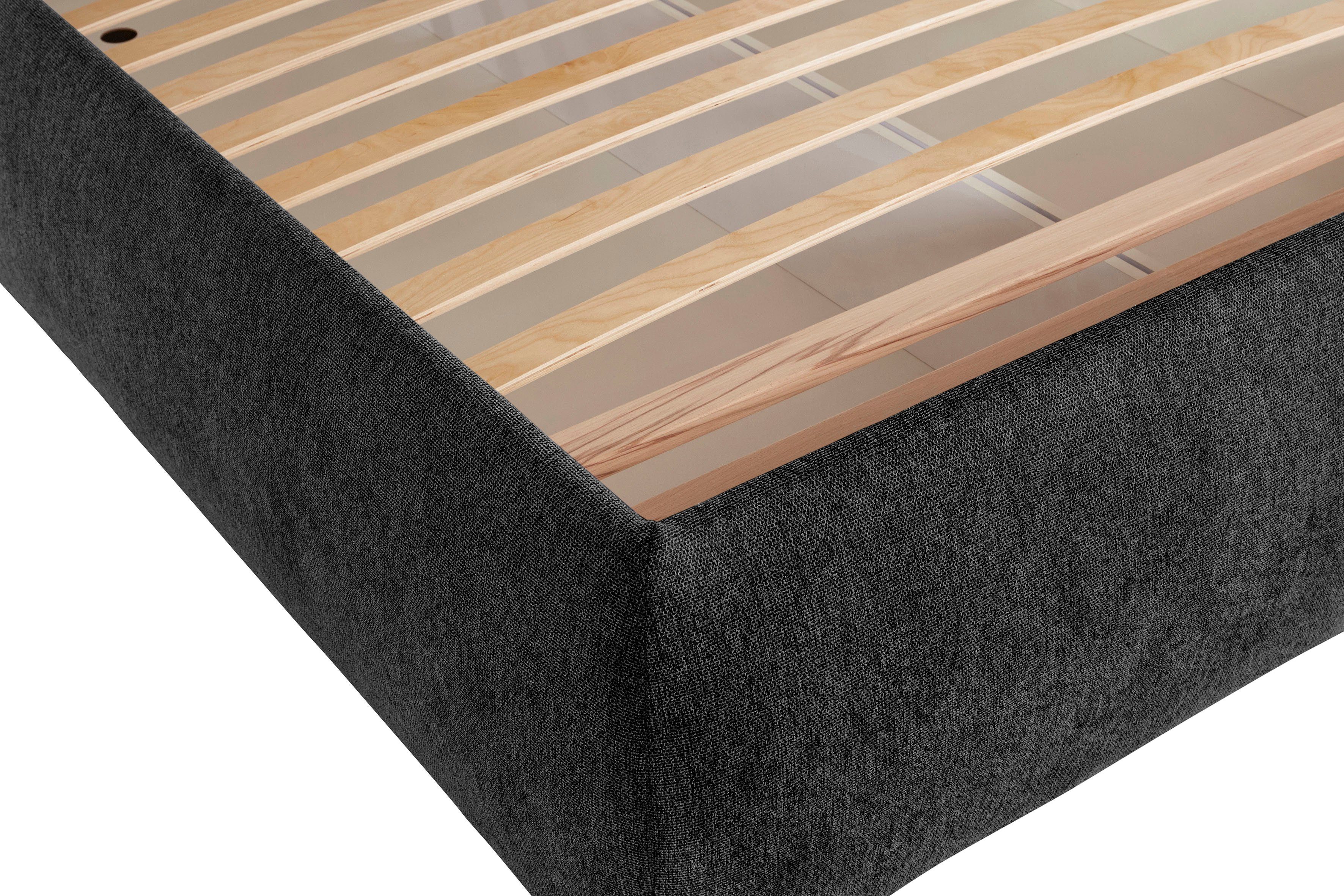 andas Gestoffeerd bed Jenson als bedframe of met 3 matrassoorten en hardheden