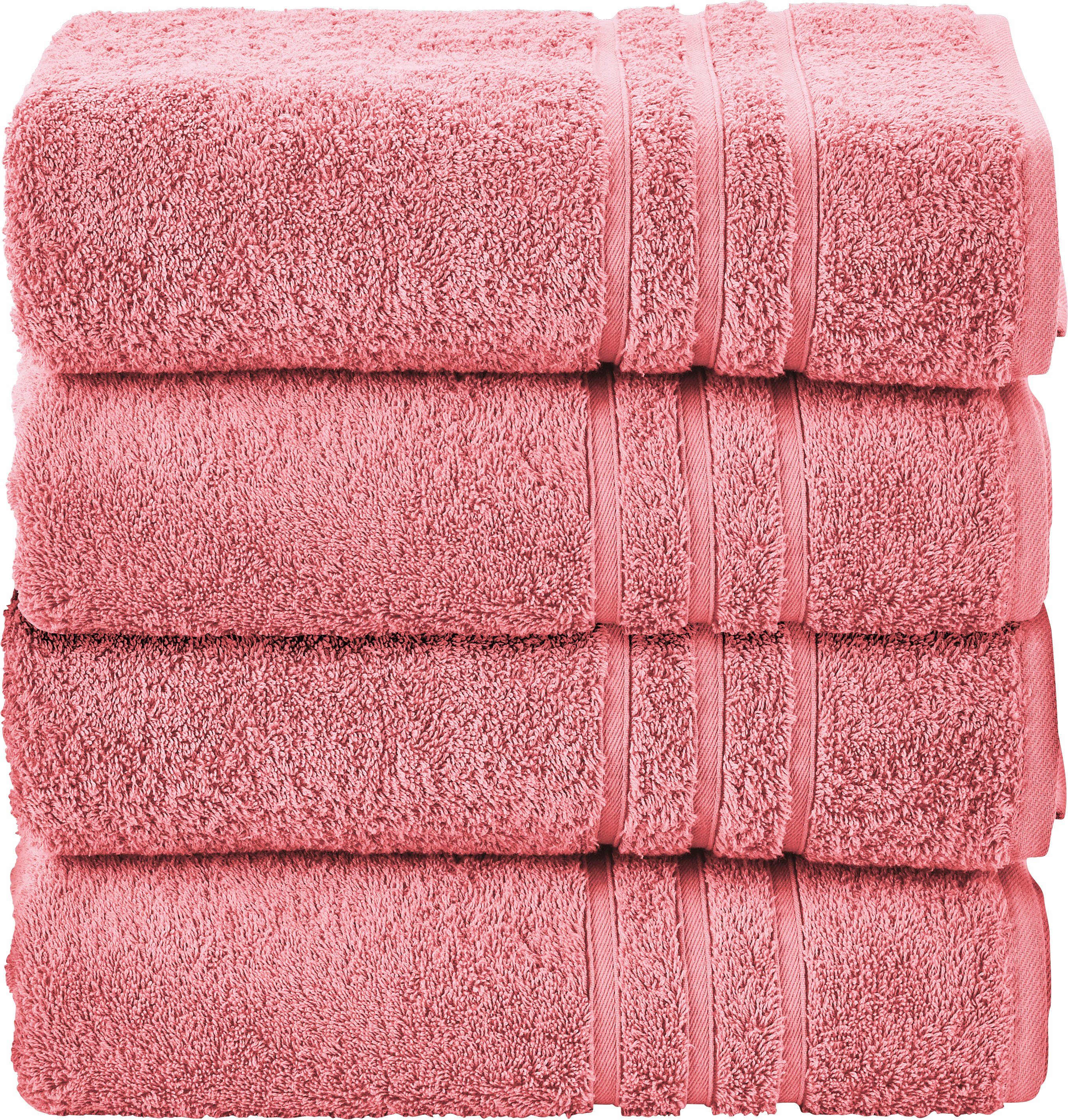 done. Handdoekenset Daily uni Unikleurig, absorberende walk-badstof (set, 4 stuks) handdoeken roze