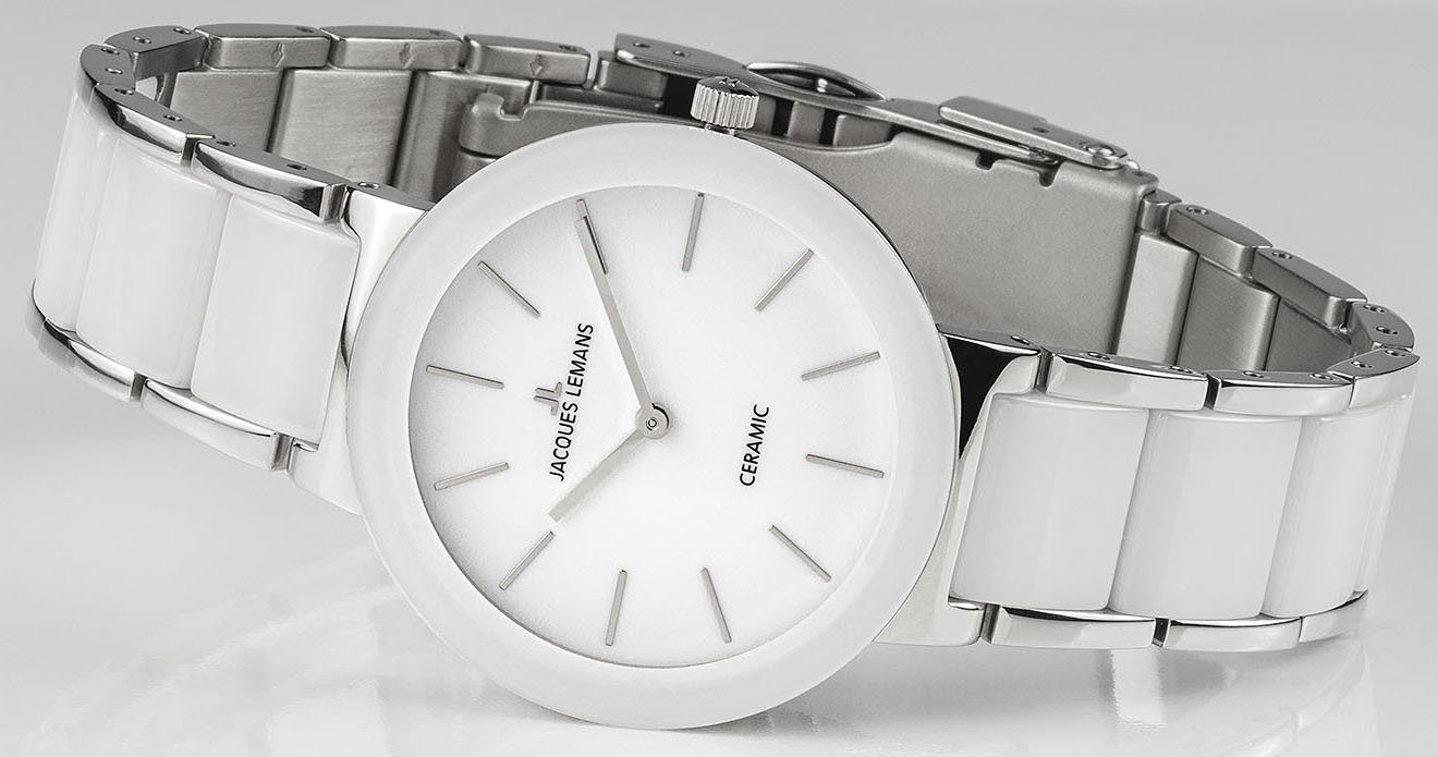 Jacques Lemans Keramisch horloge Monaco, 42-7B Quartz horloge, armbanduhr, dameshorloge, gehard Crystex-glas