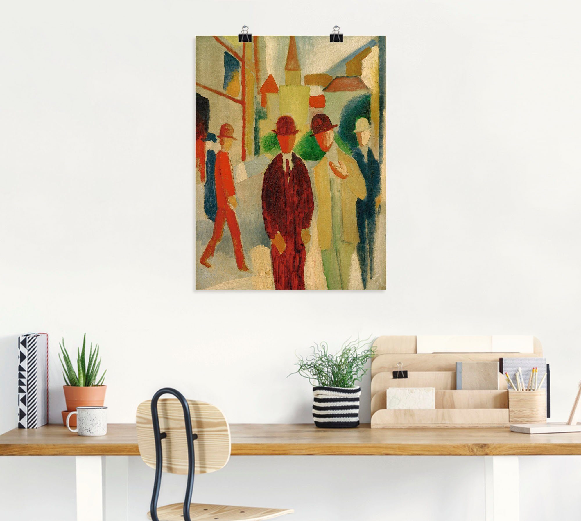 Artland Artprint Lichte straat met mensen als artprint op linnen, muursticker of poster in verschillende maten