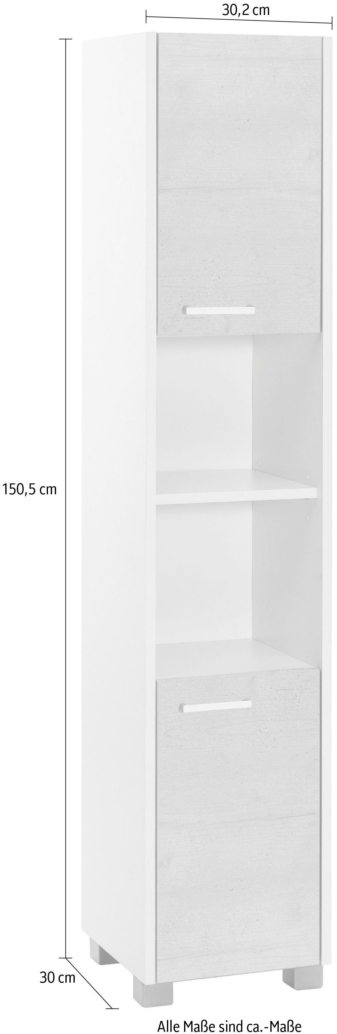 Schildmeyer Hoge kast Laif, Breedte 30 cm Wisselbare deur aanslag, hoogwaardige metalen beslag