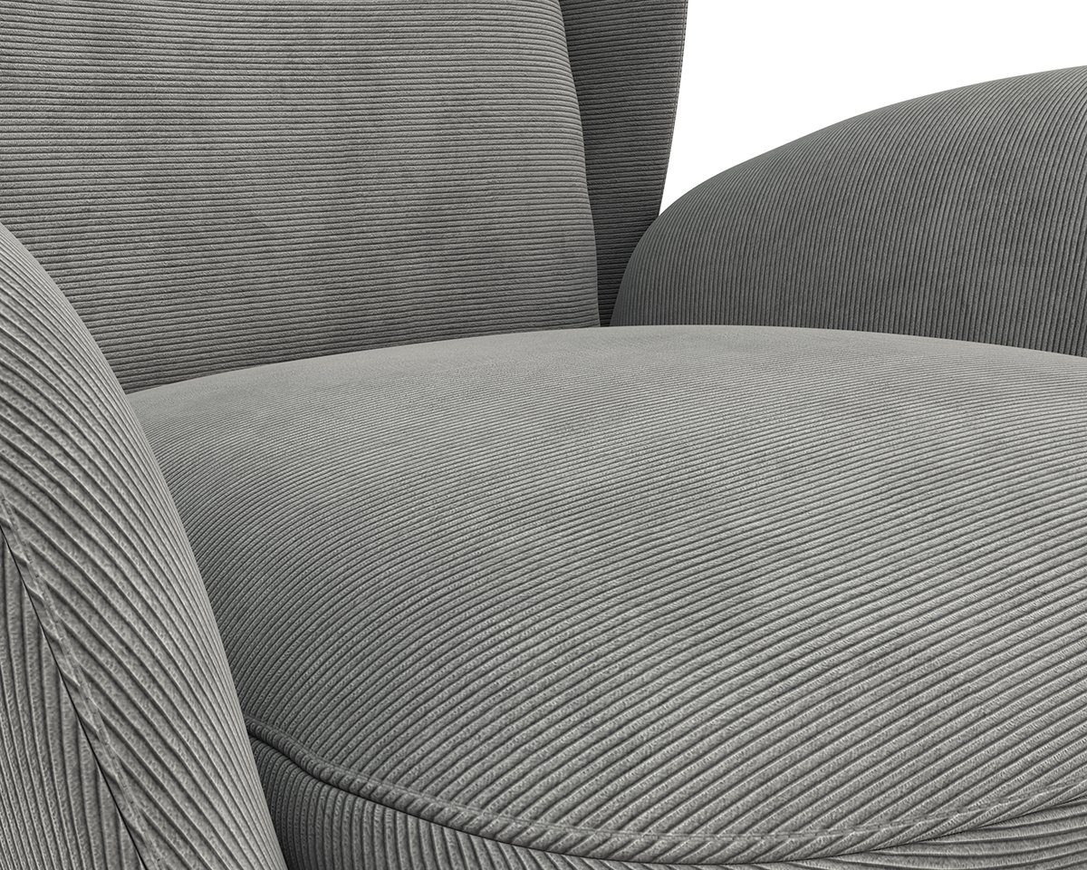 FLEXLUX Oorfauteuil Padova Stijl & comfort, organische vorm, geïntegreerde lendensteun, zwarte voet