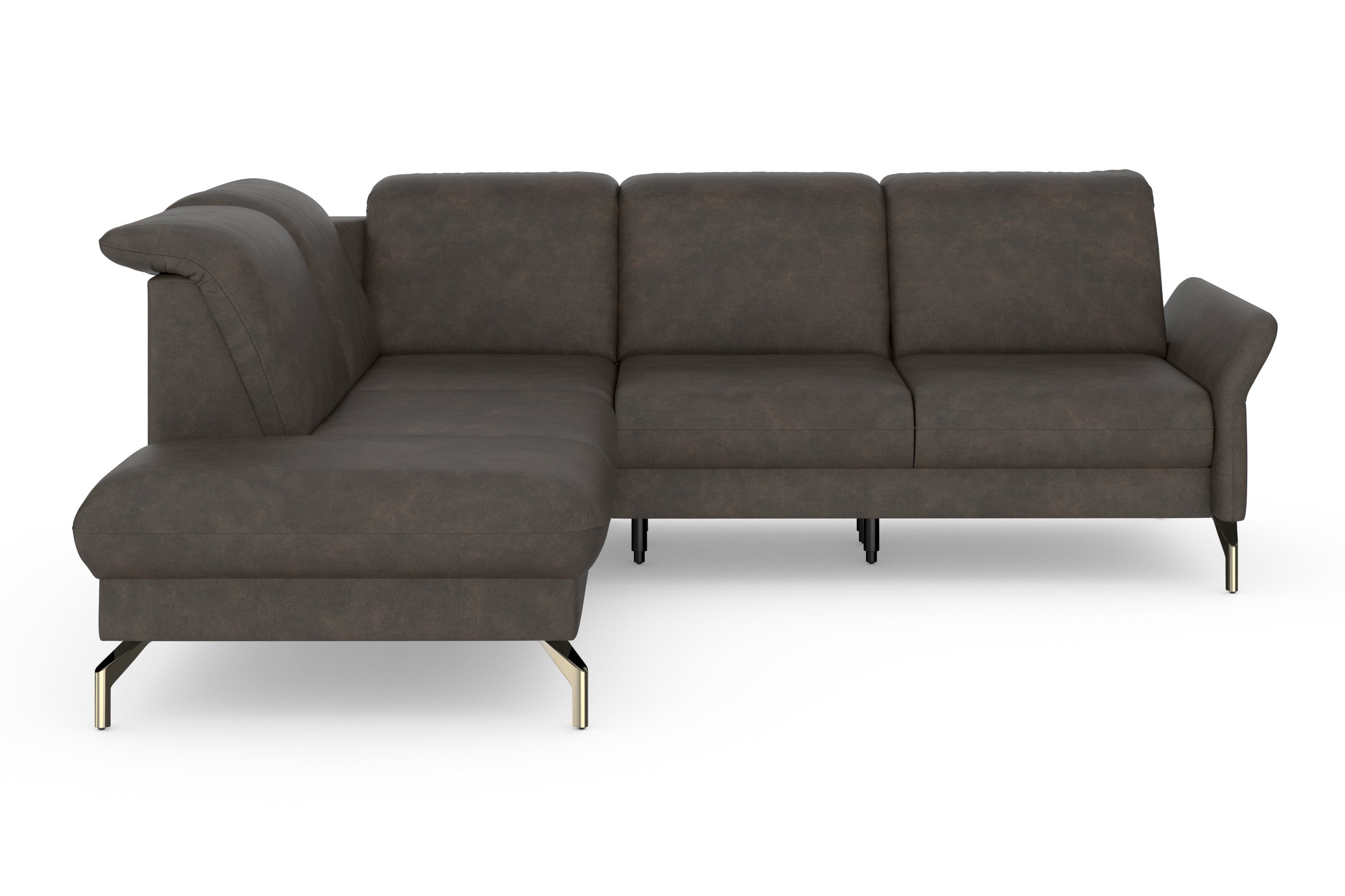 sit&more Hoekbank Fashion L-vorm naar keuze met verstelbare hoofdsteun, uittrekzitting, motorisch, nikkel poten