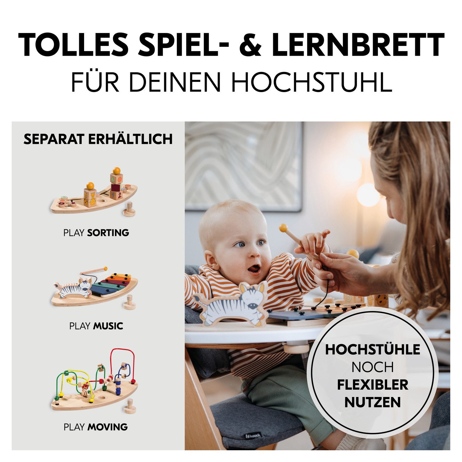 Hauck Kinderstoeltafeltje Alpha Play Tray, White van gerecycled materiaal