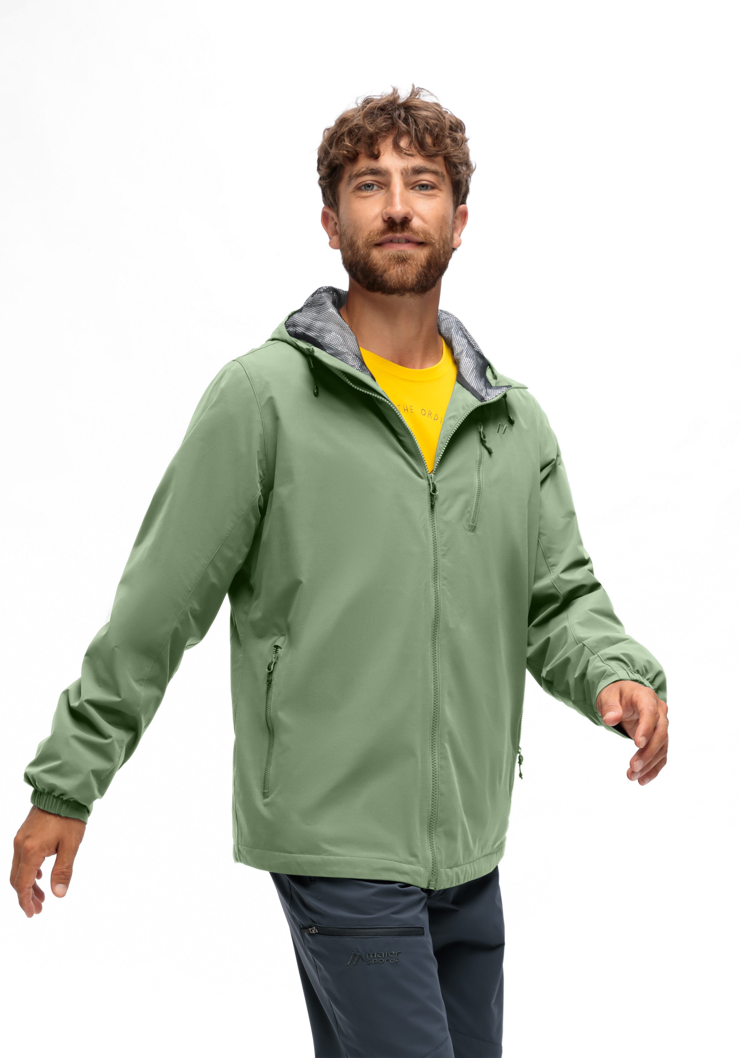 Maier Sports Outdoorjack ArorA Loop M Heren jacke waterdicht, functionele jas met 3 buitenzakken + binnenzak