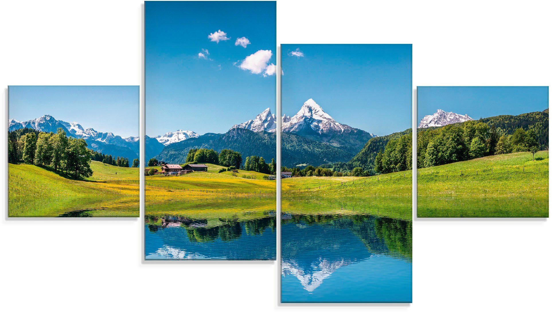 Artland Print op glas Landschap in de Alpen