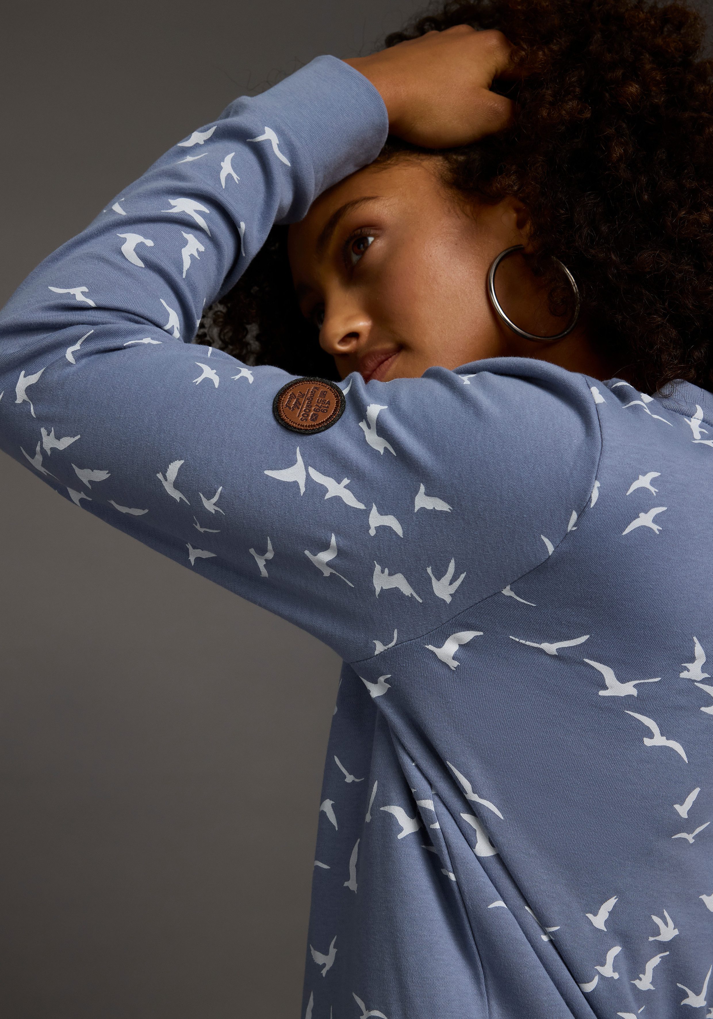 KangaROOS Sweatshirt Lange mouwen, figuurvolgende snit, bedrukt, ronde hals