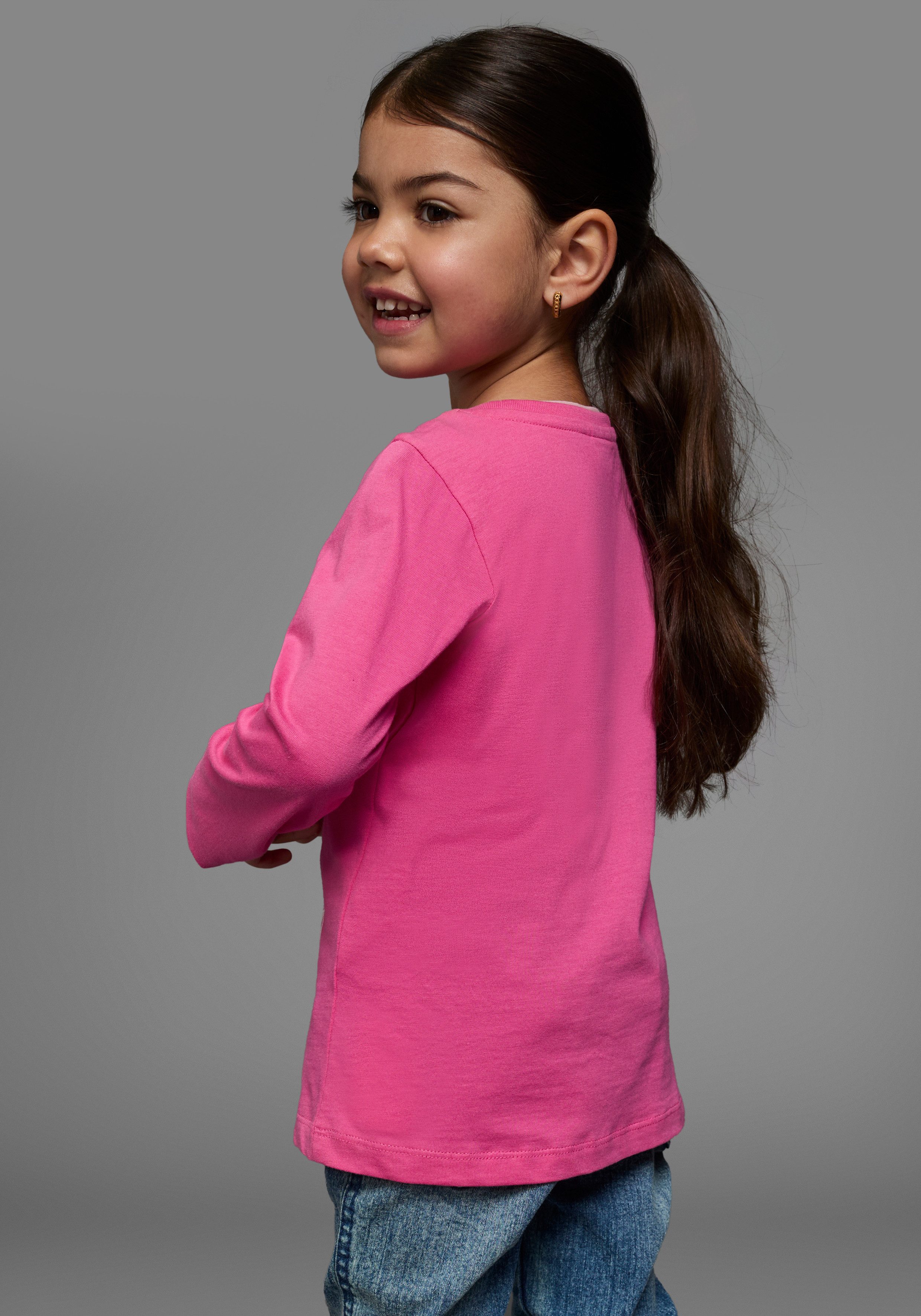 KIDSWORLD Shirt met lange mouwen Ich schmeiss alles hin und werd´ Prinzessin lange mouwen, basic pasvorm, met glinsterende print