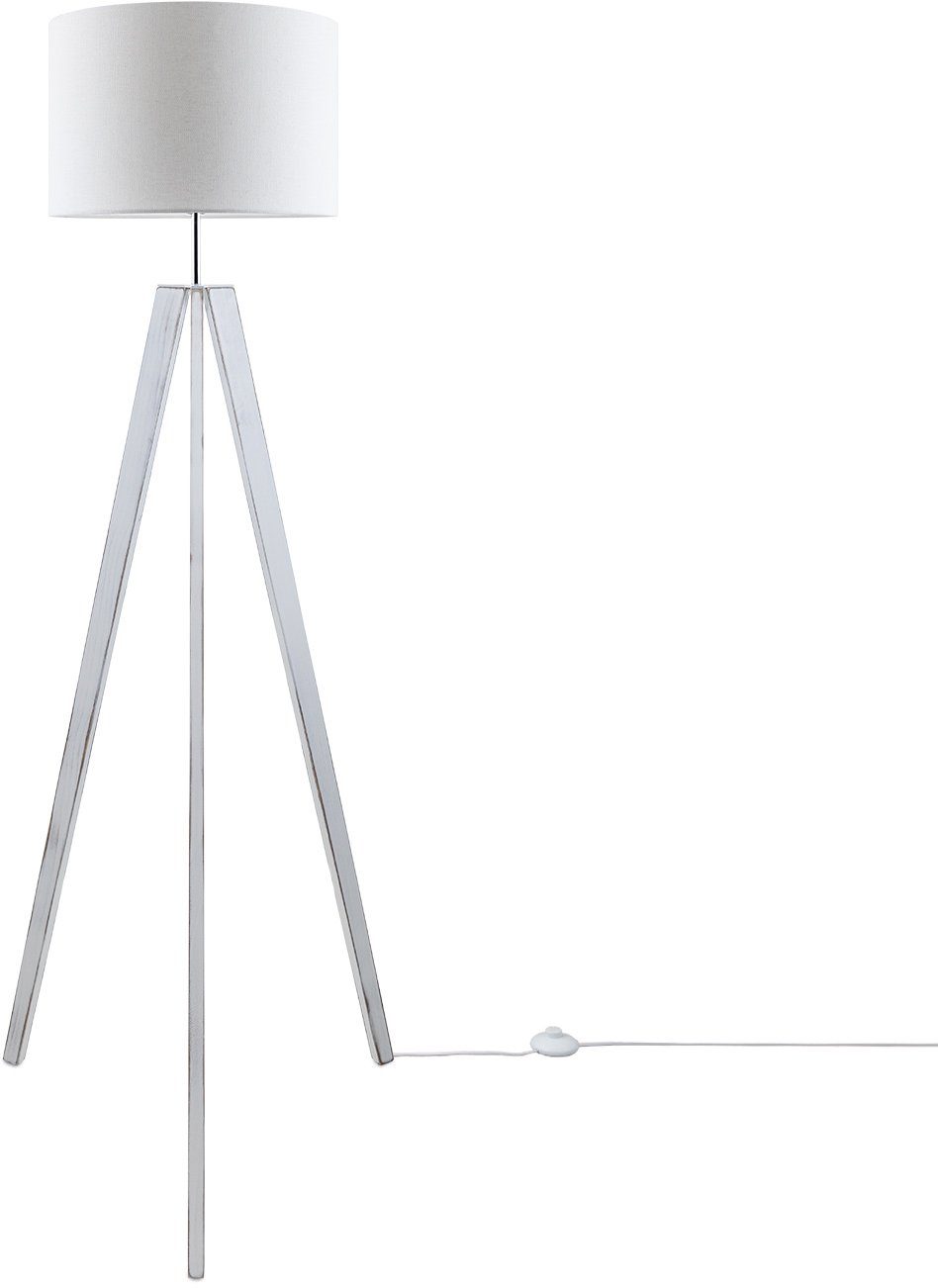 Paco Home Staande lamp Canvas uni Color Vloerlamp vintage voet LED lamp woonkamer Scandinavisch ontwerp E27 vloerlampen