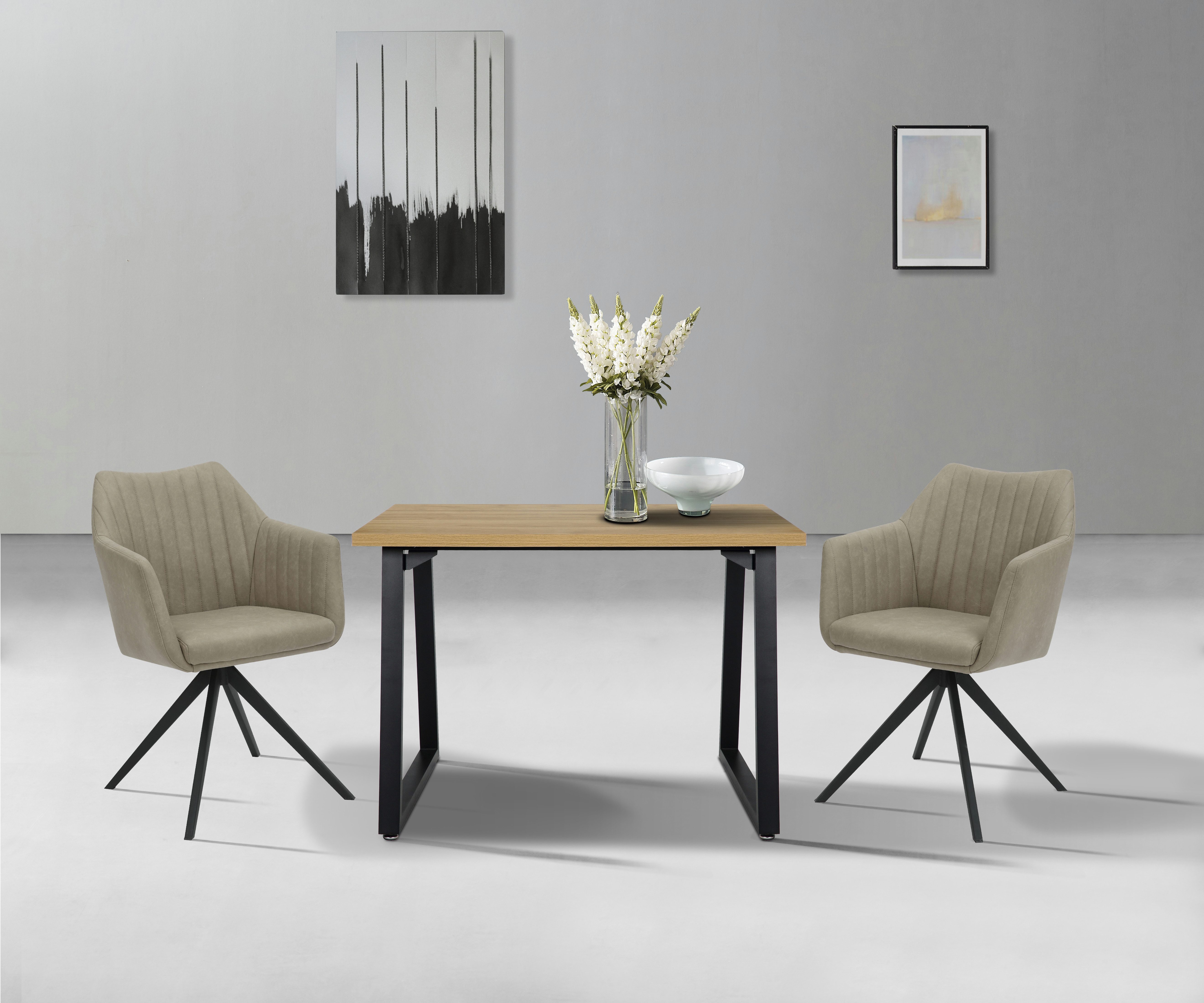 Home affaire Eettafel Soyans moderne kuipframe, in vier breedtes, melaminehars gecoat