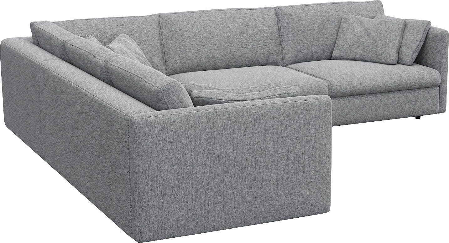 FLEXLUX Hoekbank Lovane, elegant en tijdloos, comfortabel, L-vorm Zacht en zeer comfortabel, grote zitdiepte op koudschuim, inclusief sierkussen