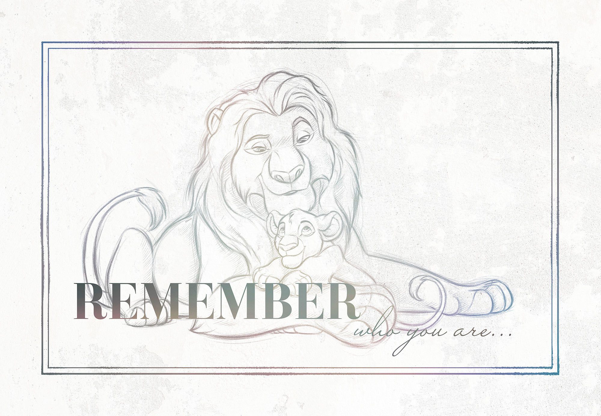 Komar Artprint op linnen Lion King Be Yourself - Afmeting 40 x 60 cm Canvasdoek met echt houten frame, kinderkamer (1 stuk)