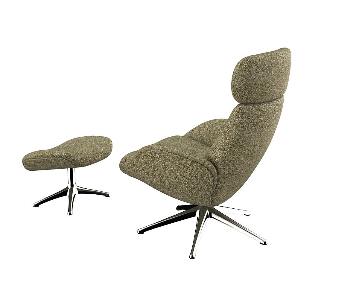 FLEXLUX Relaxfauteuil Elegant, functionele stoel, gestoffeerde stoel, armleuningen, TV-fauteuil, Premium comfort, rug- en hoofdeindeverstelling, draaibaar, voet van aluminium