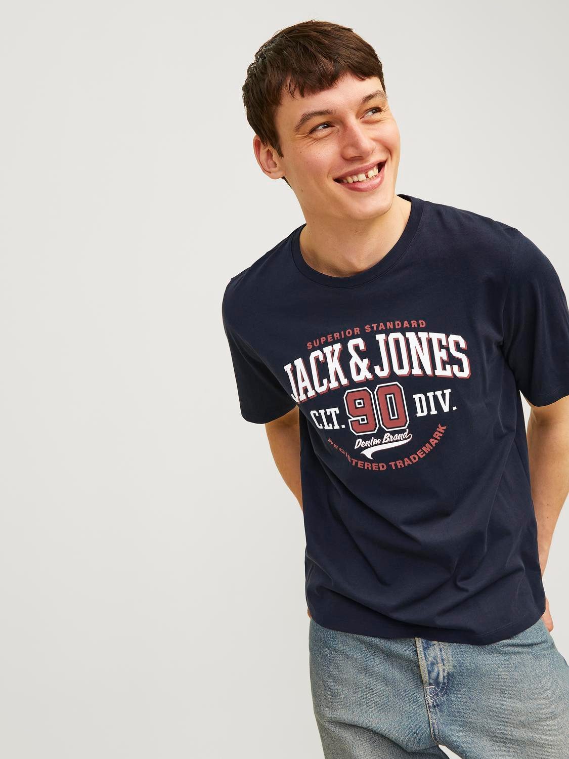 Jack & Jones Shirt met ronde hals JJELOGO TEE SS O-NECK 2 COL AW24 SN