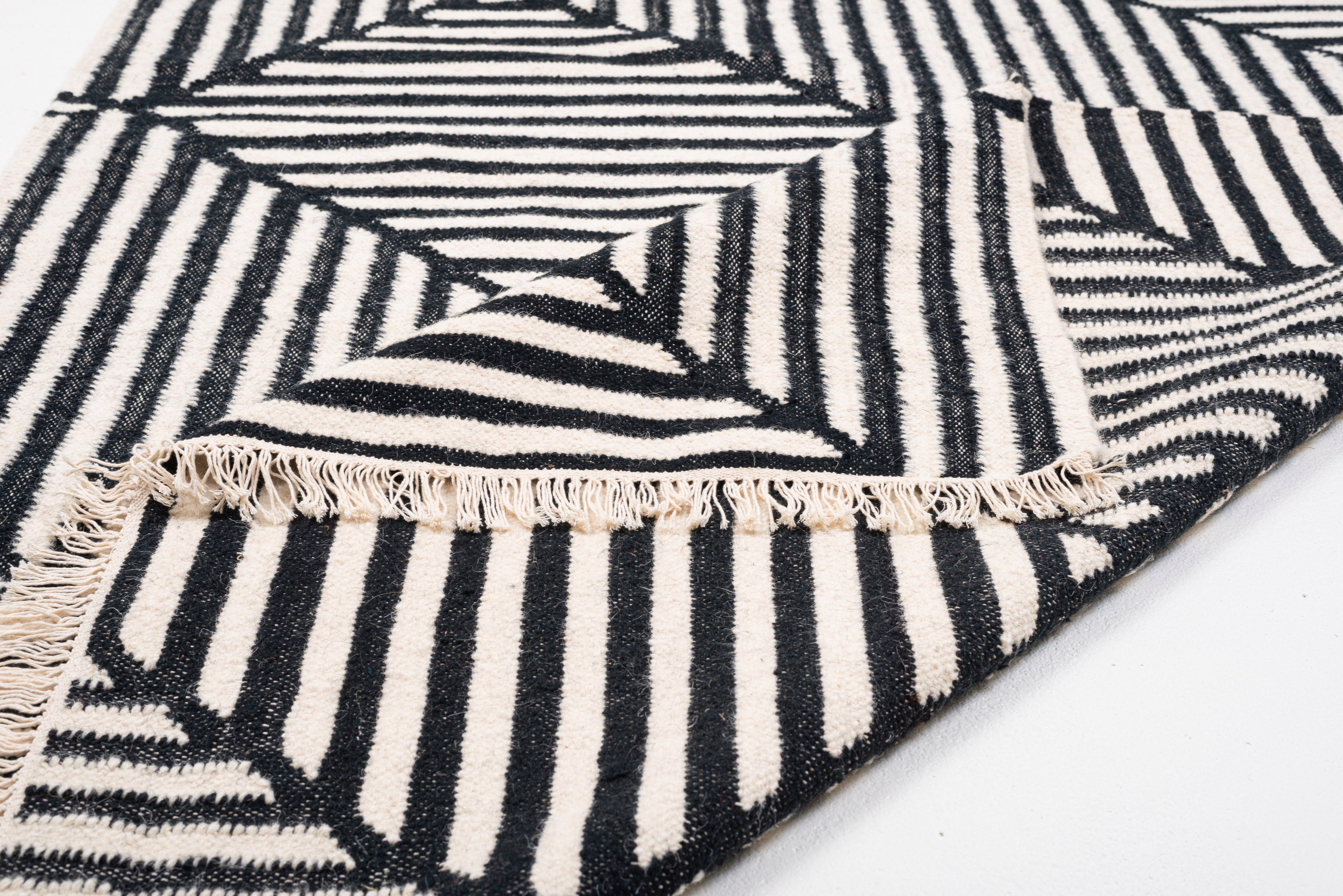 TOM TAILOR HOME Vloerkleed Criss Cross met de hand geweven, met franje, boho-stijl