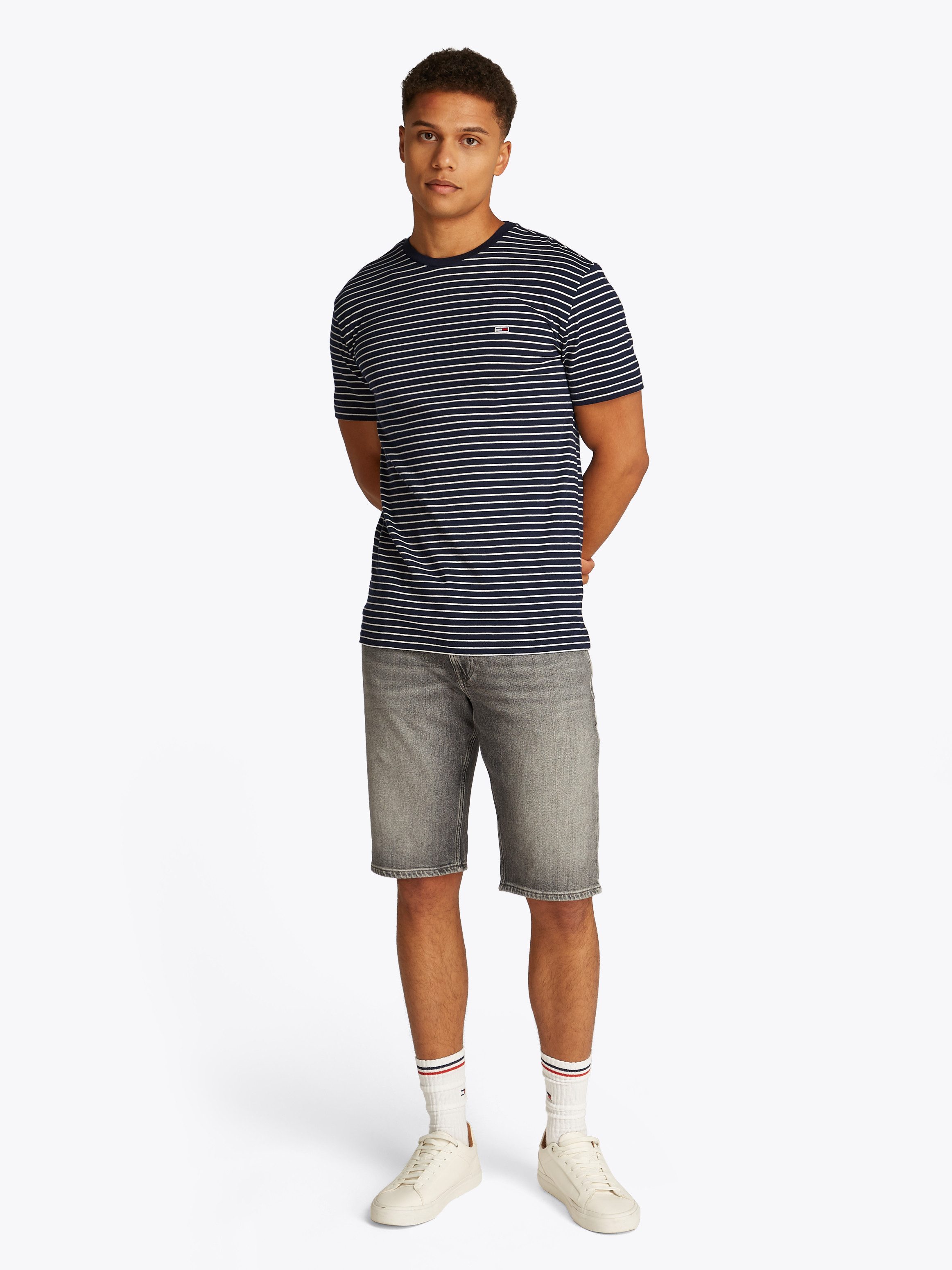 TOMMY JEANS Shirt met ronde hals TJM SLIM STRIPE TEE