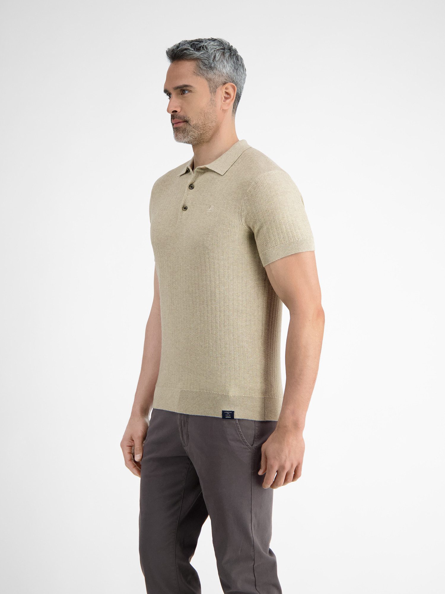 Lerros Poloshirt LERROS Gebreide polo met klassiek geknoopte kraag
