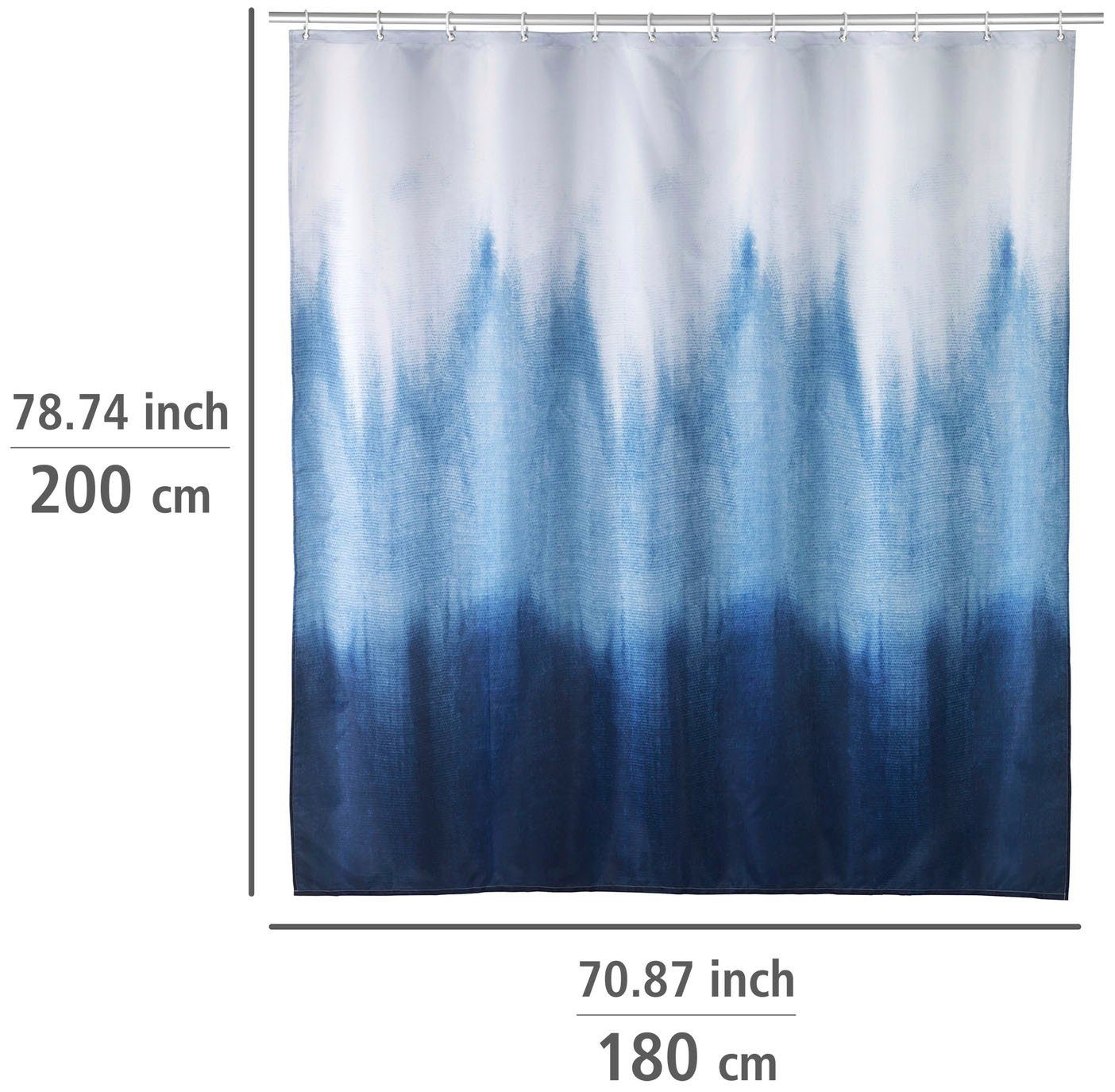 WENKO Douchegordijn Alara Hoogte 200 cm, batik-look