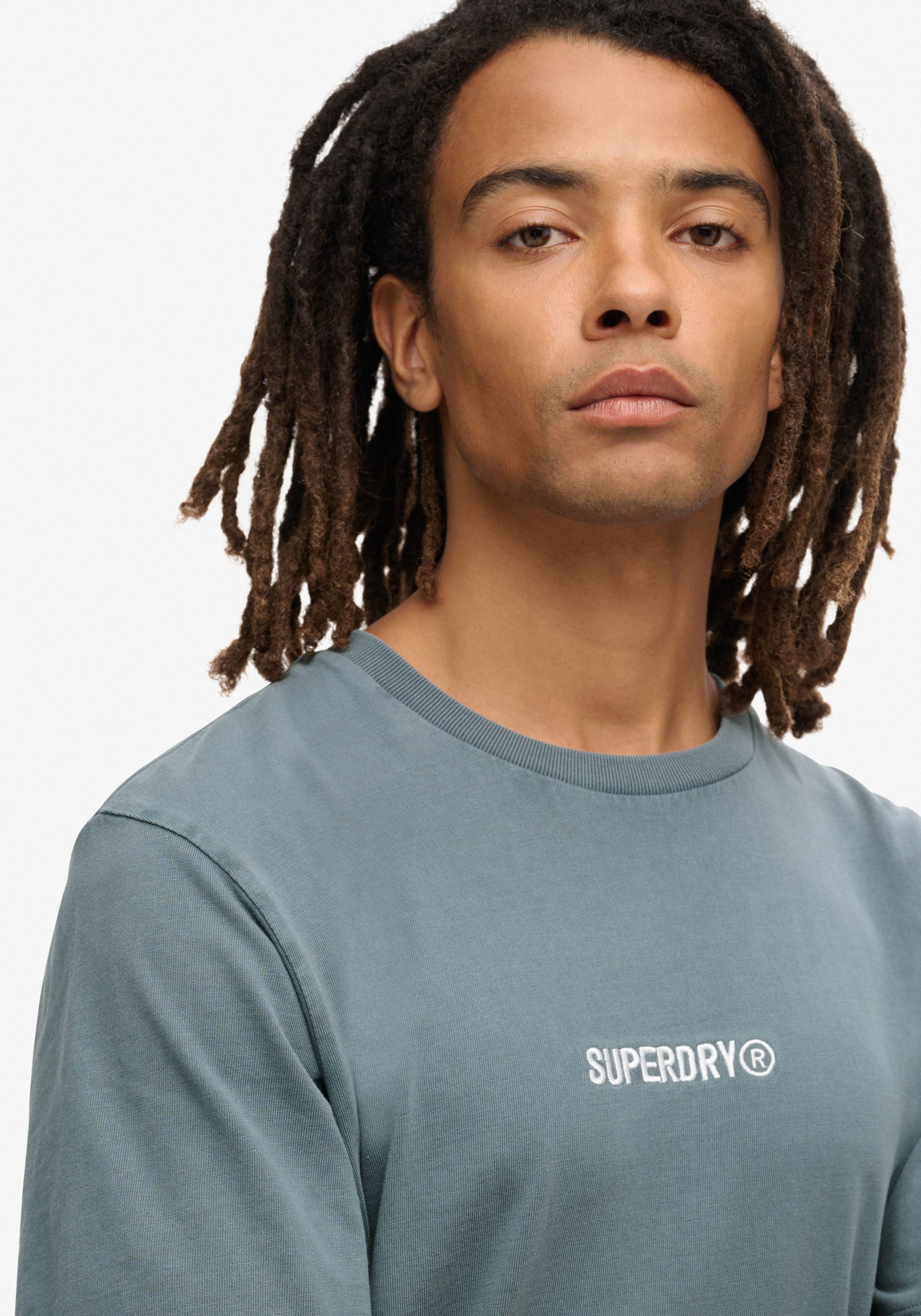 Superdry Shirt met ronde hals MICRO LOGO GRAPHIC LOOSE TEE