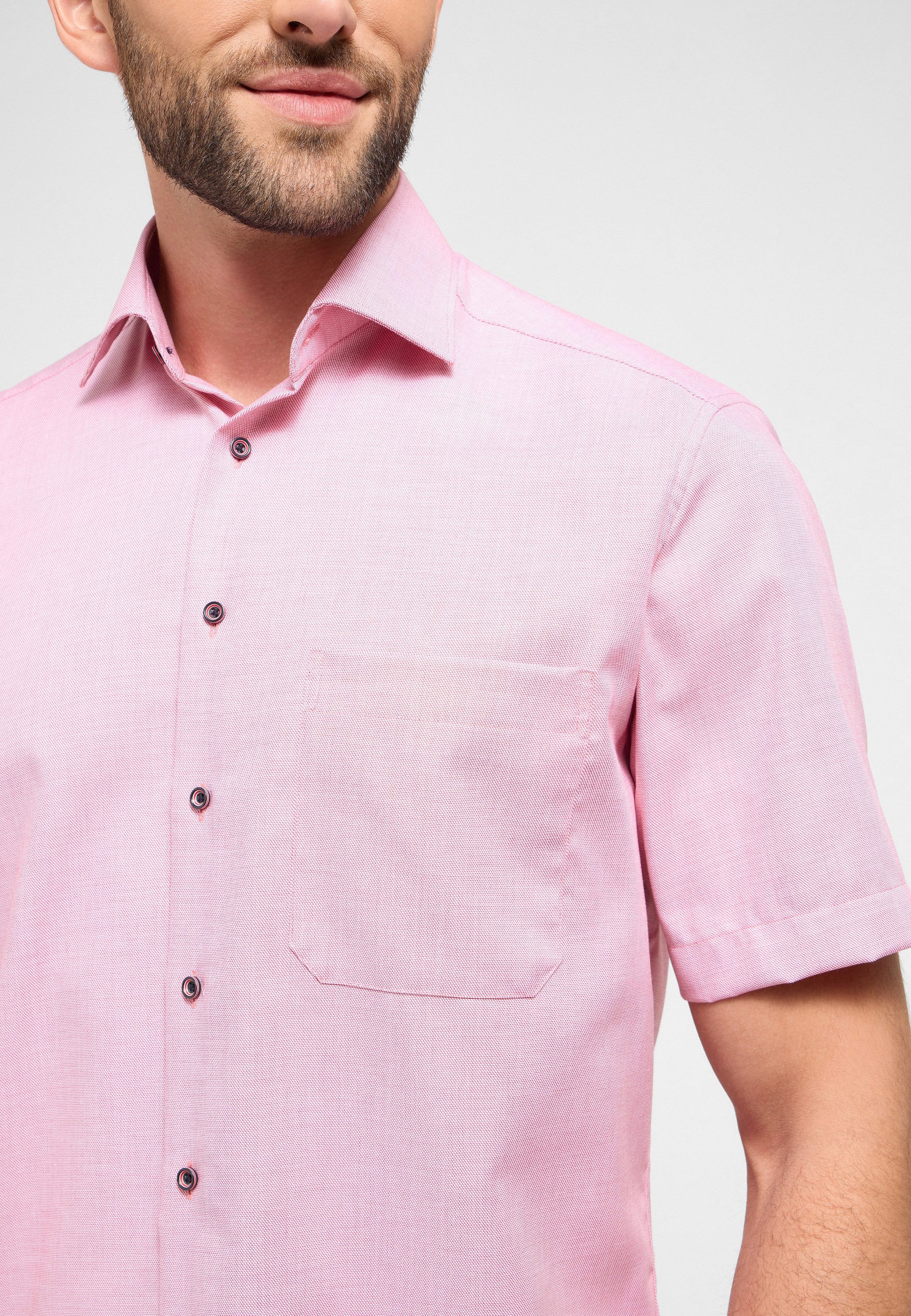 Eterna Overhemd met korte mouwen Comfort fit NON IRON (strijkvrij)