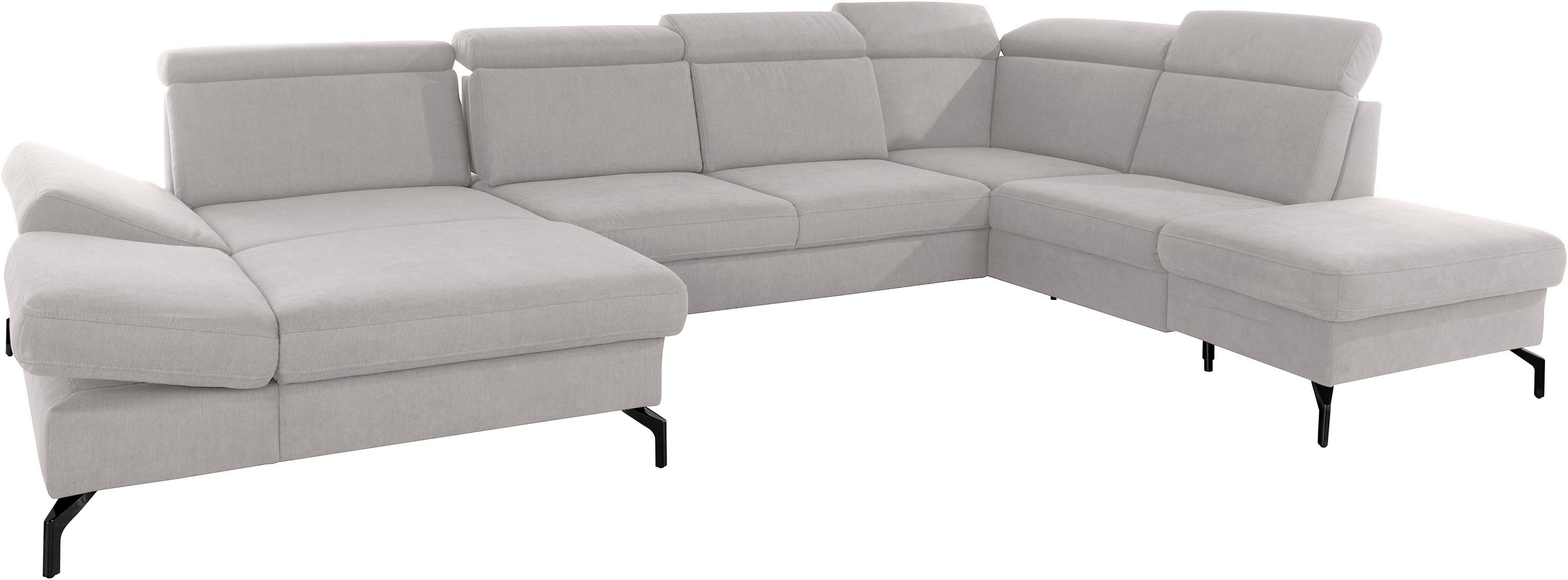sit&more Zithoek Brisbane U-vorm Poothoogte 15 cm, inclusief verstelbare zitdiepte, armleuningen en hoofdeind
