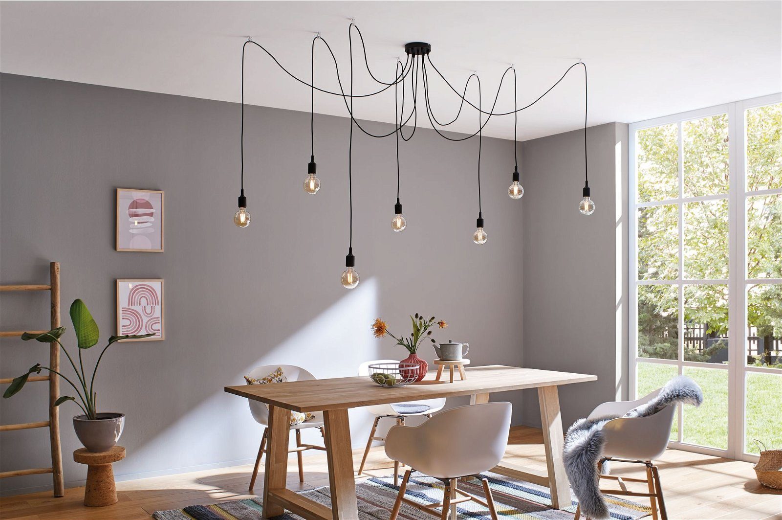 Paulmann Hanglamp Neordic Ketil max.7x60W Zwart 230V Silikon/Metaal (1 stuk)