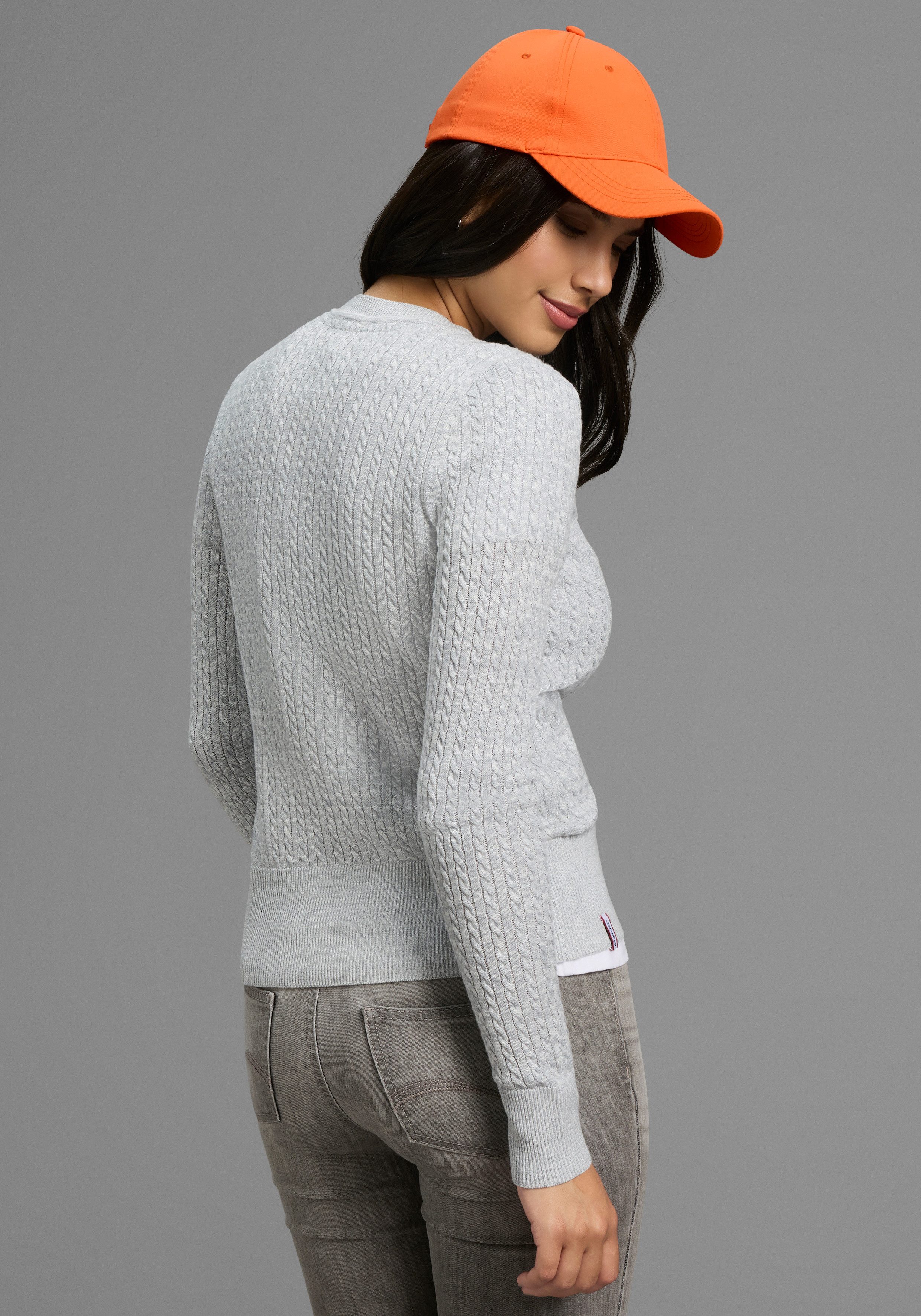 KangaROOS Vest Cardigan met kabelpatroon in mélange-look - NIEUWE COLLECTIE