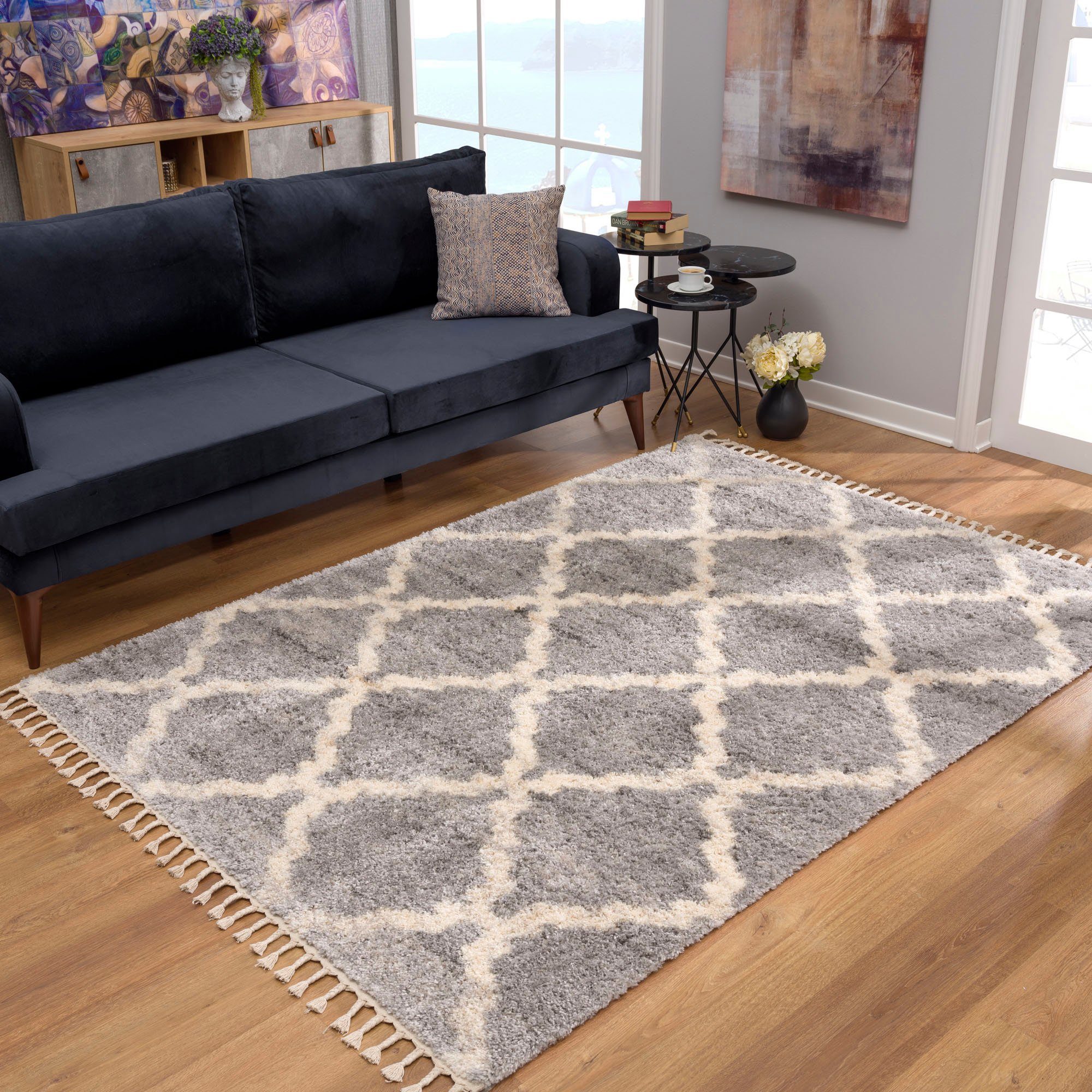 SANAT HALI Hoogpolig vloerkleed Versay 1550 Woonkamer, lange pool, shaggy-vloerkleed