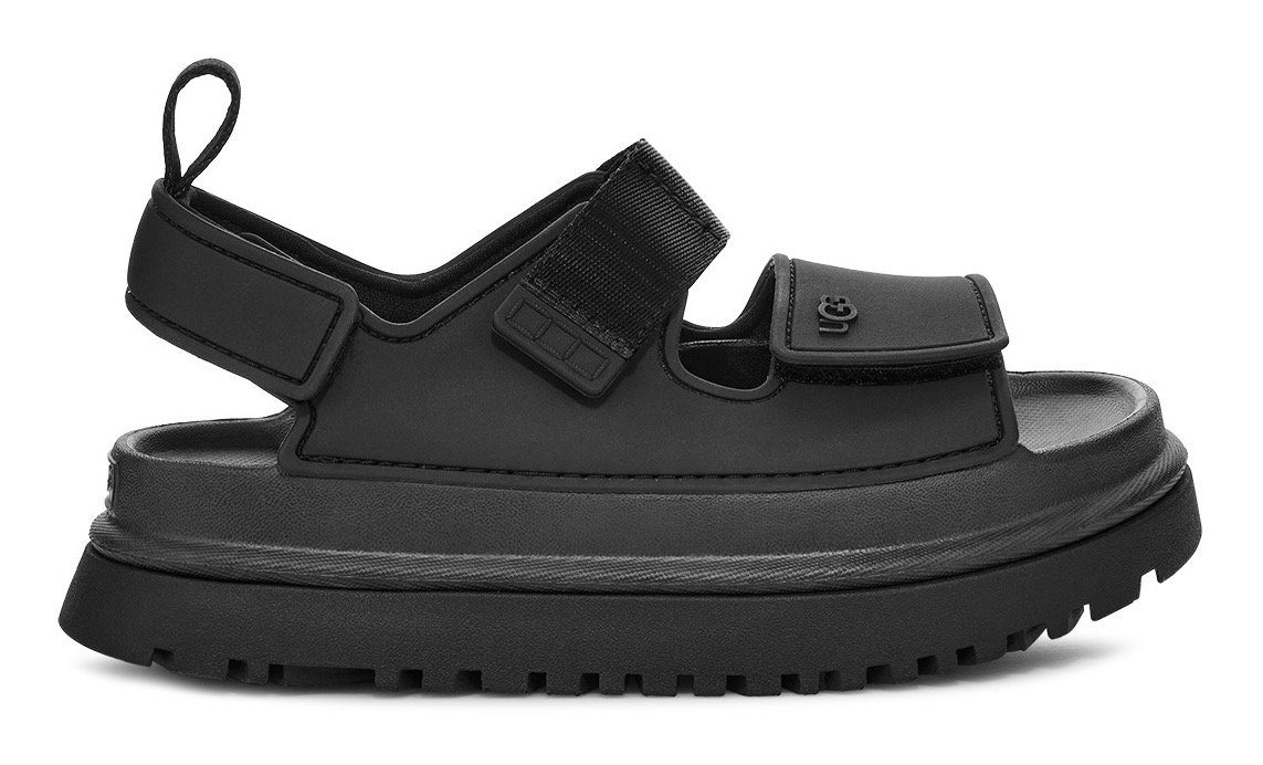 UGG Badslippers K GOLDENGLOW , zomerschoen, badschoen, plateauhak, met klittenbandsluiting