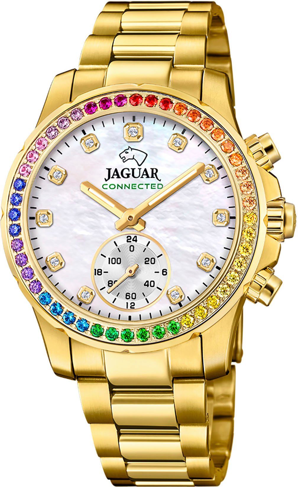 Jaguar Chronograaf Connected Polshorloge, dameshorloge, saffierglas, stopwatchfunctie, Swiss Made