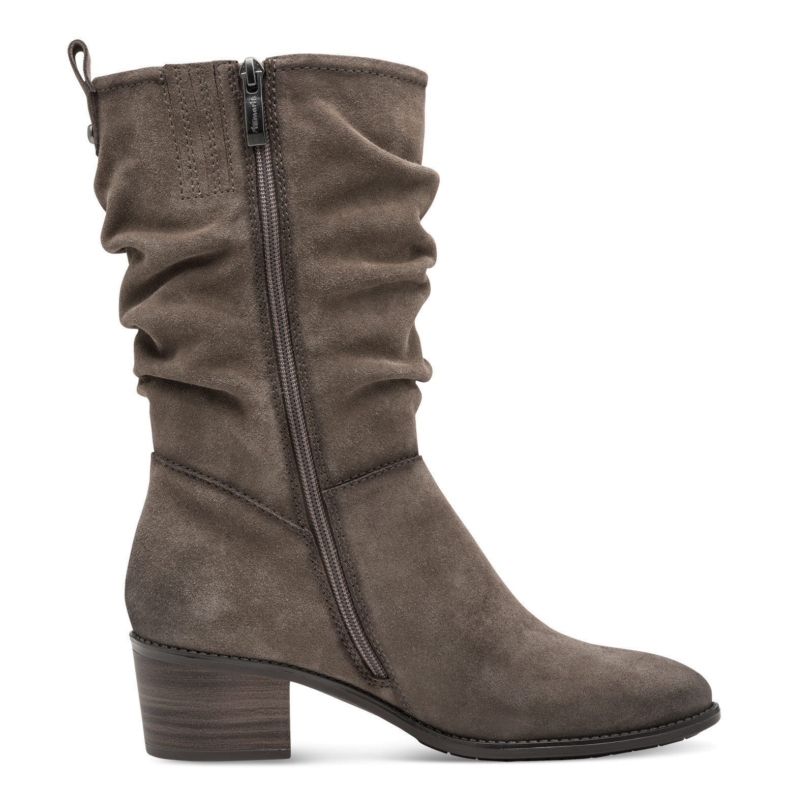 Tamaris Laarzen , blokhak, korte laarzen met plooien op de slouchy schacht