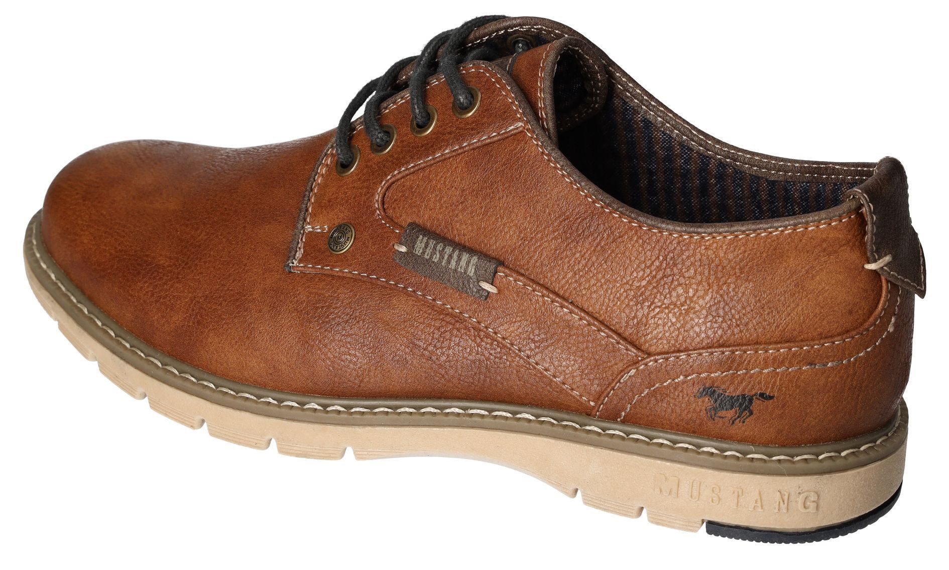 Mustang Shoes Veterschoenen , vrijetijdsschoen, lage schoen, veterschoen met logo-opdruk