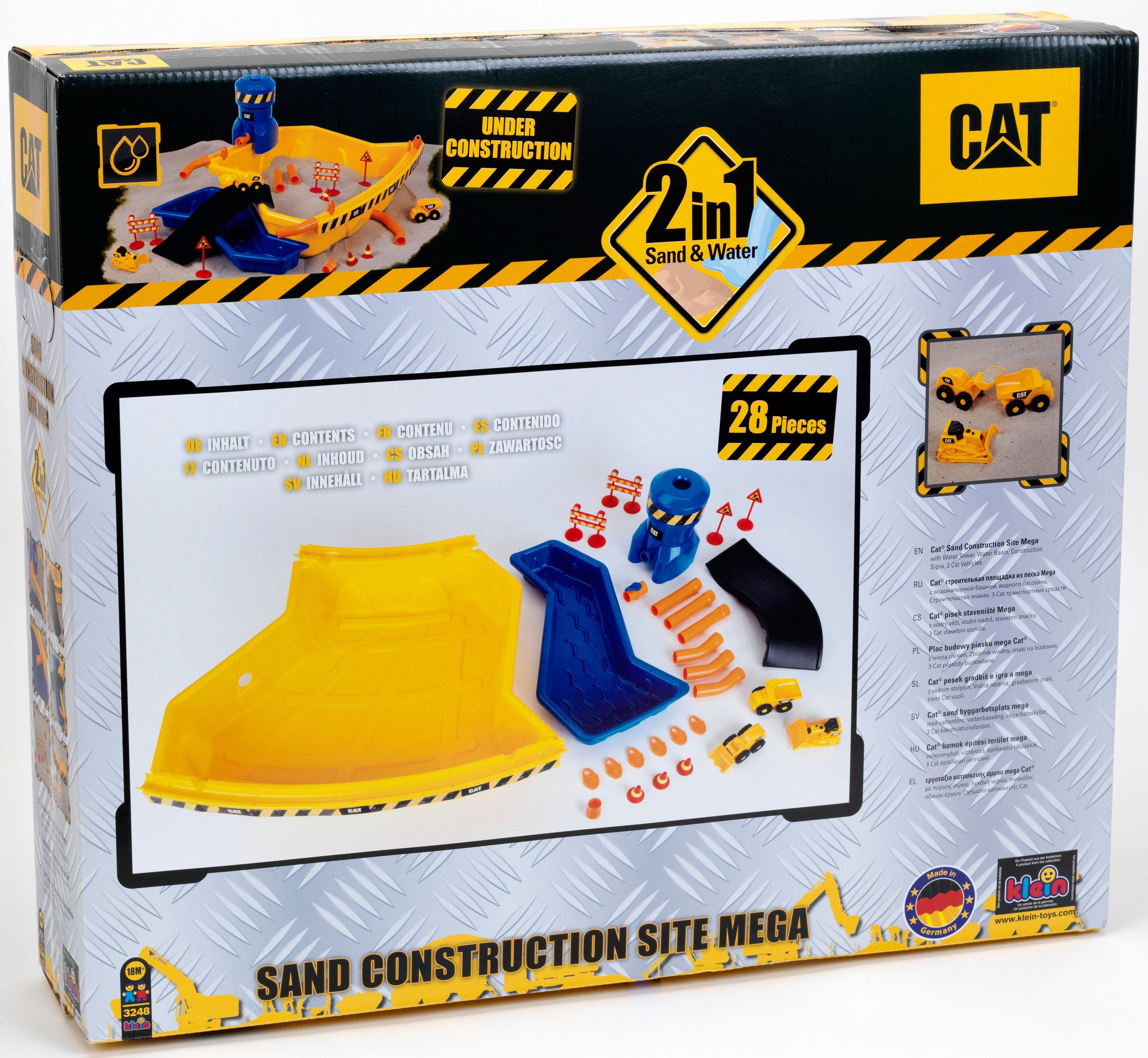 Klein Speelgoed-shovel Caterpilar CAT zandbouwplaats mega met 3 cat® voertuigen, made in germany (set, 28-delig)